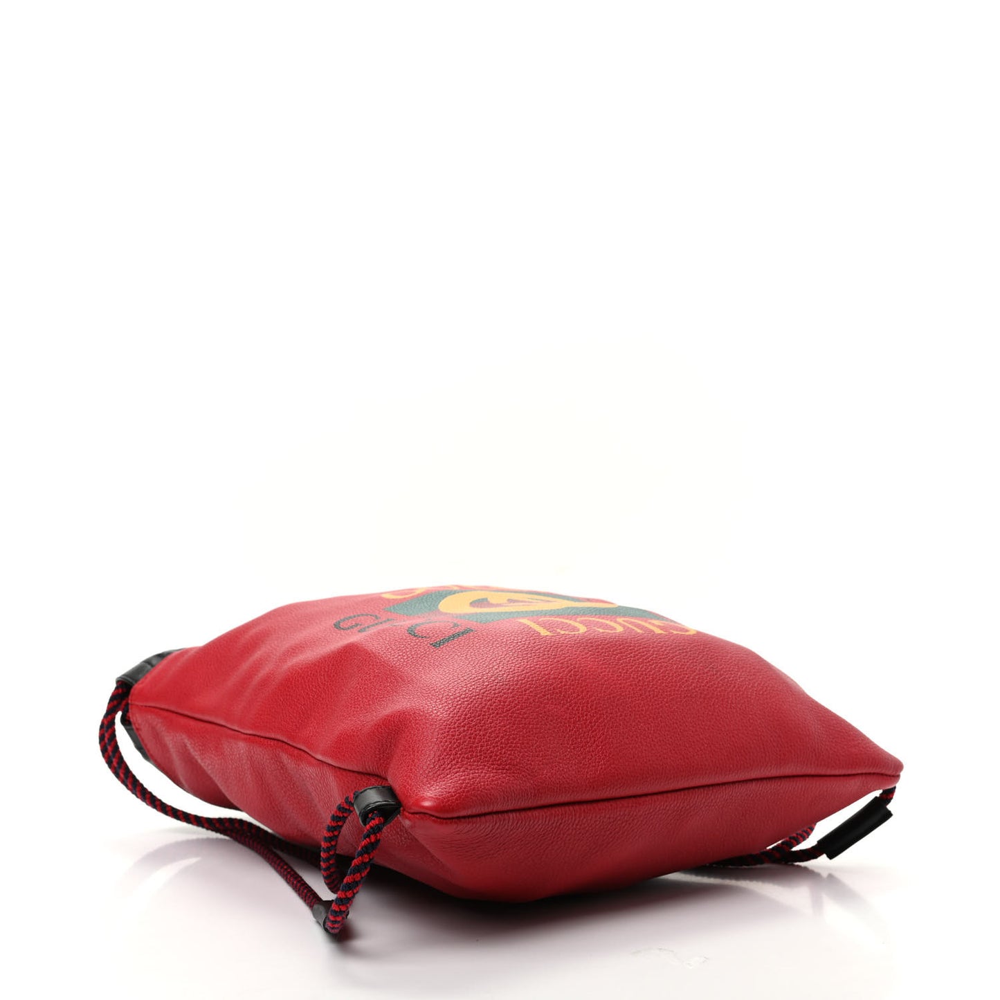Calfskin Mens Logo Drawstring Backpack Red