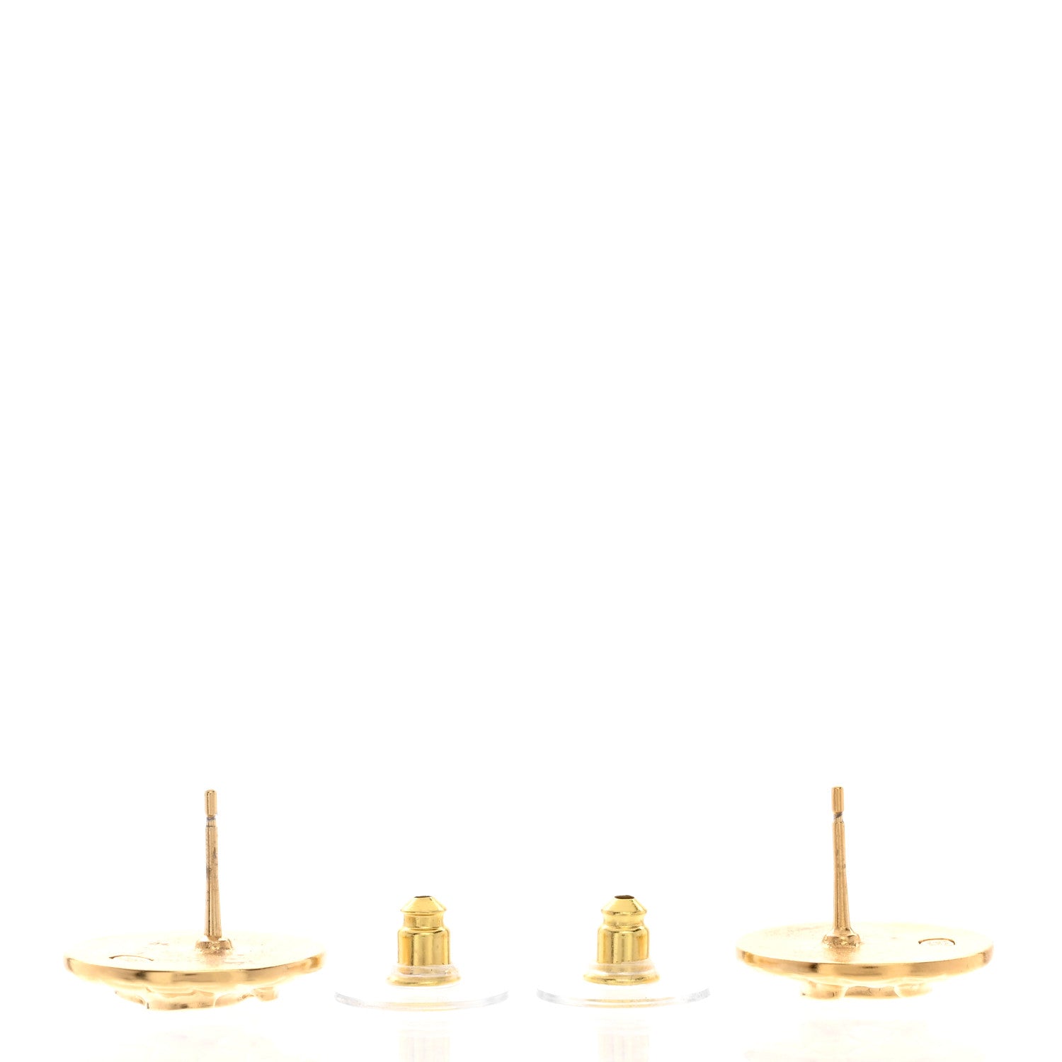 Chanel Metal Quilted CC Earrings Gold 4 of 4