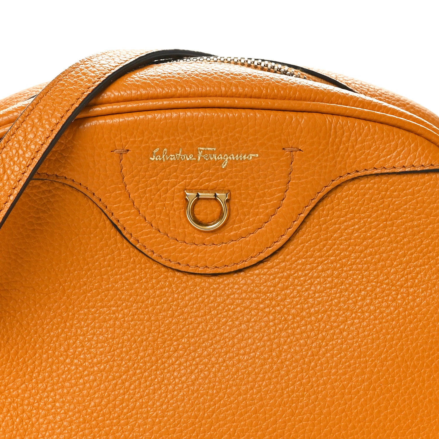 Salvatore Ferragamo Calfskin Travel Camera Crossbody Bag Olivello 7 of 9