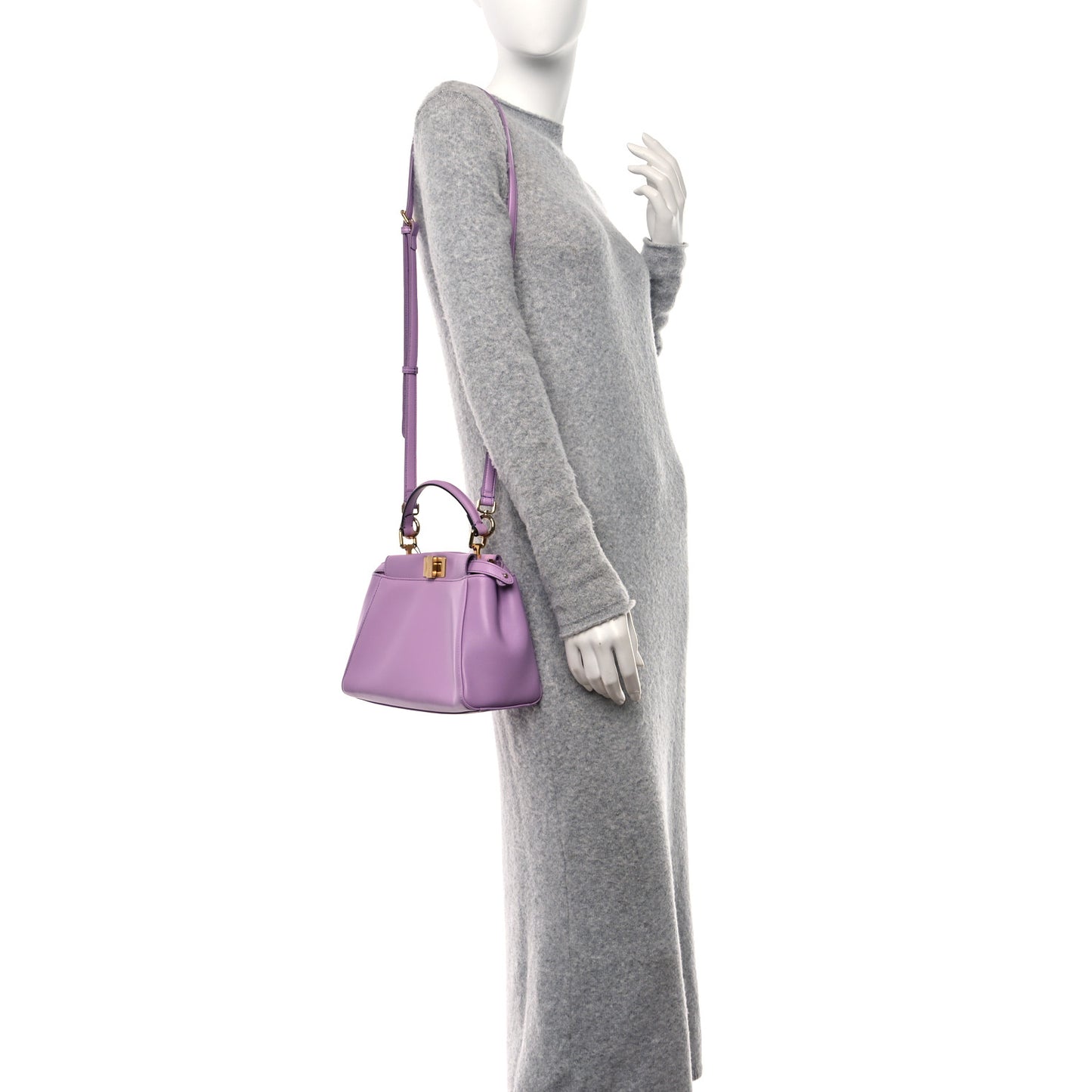 Nappa Stacked Bar Mini Peekaboo Iconic Satchel Violetta