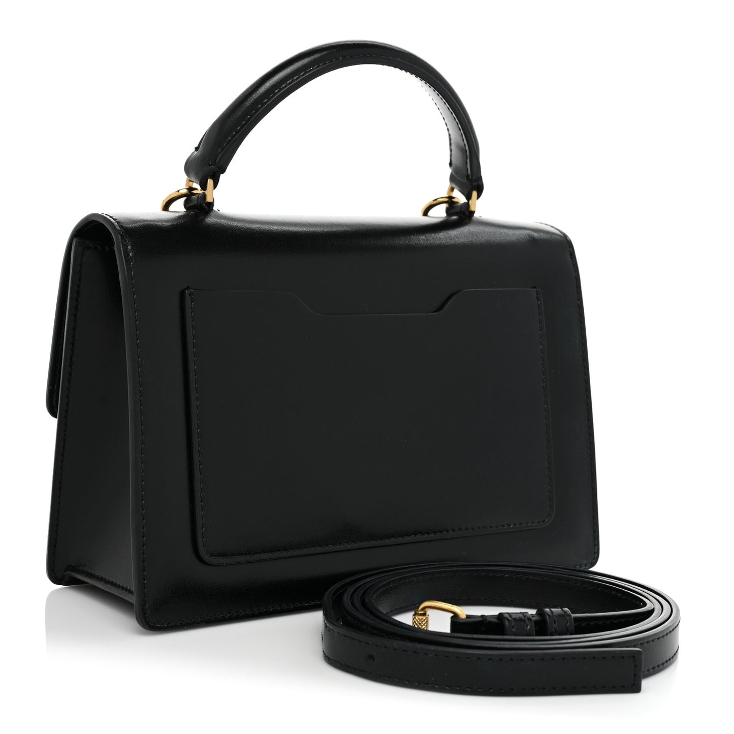 Calfskin Crystal Chain Jitney 1.4 Bag Black