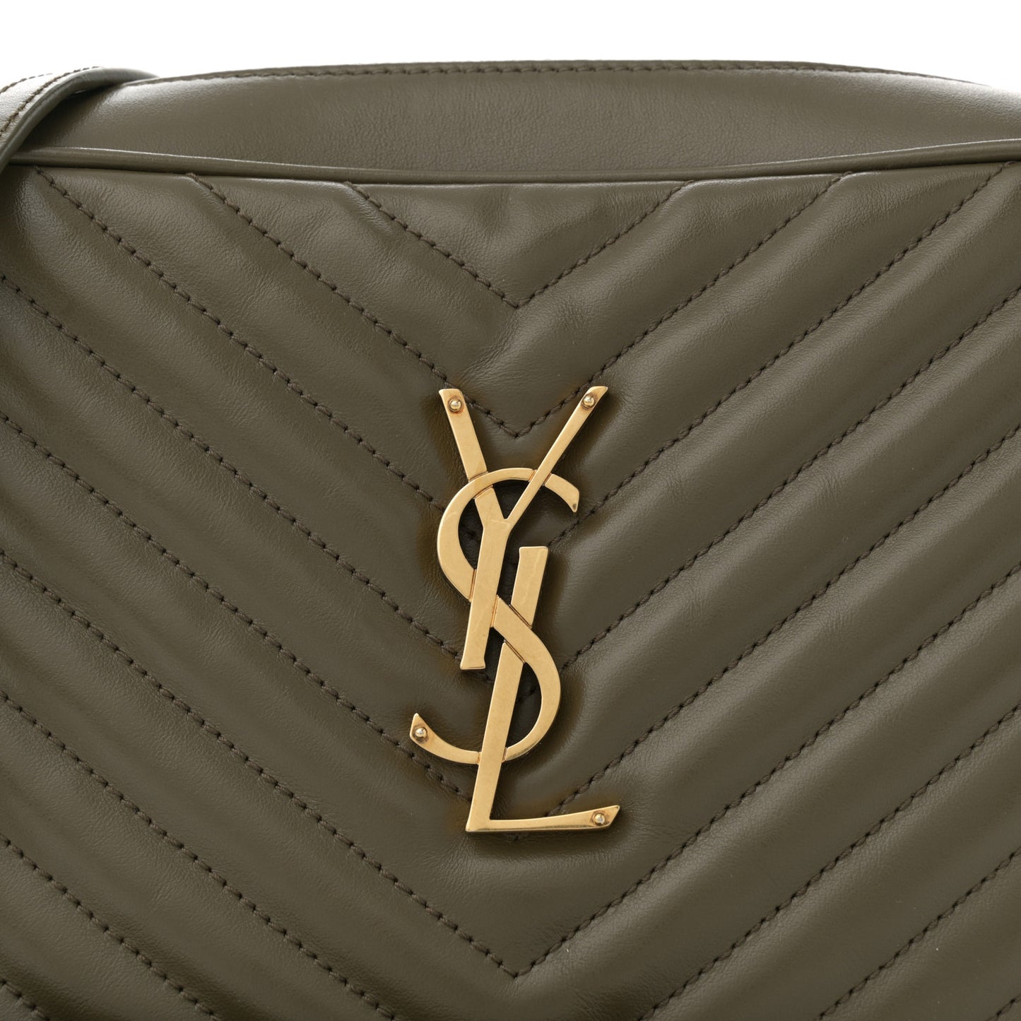 Calfskin Matelasse Monogram Lou Camera Bag Military Olive
