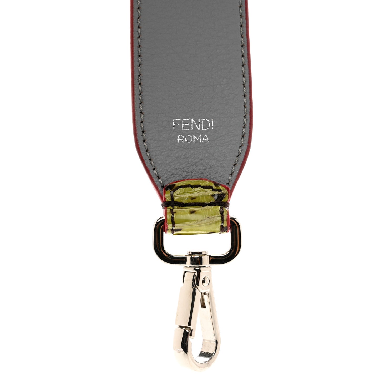 Elaphe Vitello Dolce Strap You Verde Acido Ardesia