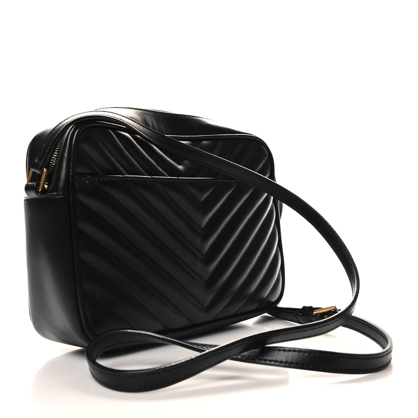 Calfskin Matelasse Monogram Lou Camera Bag Black