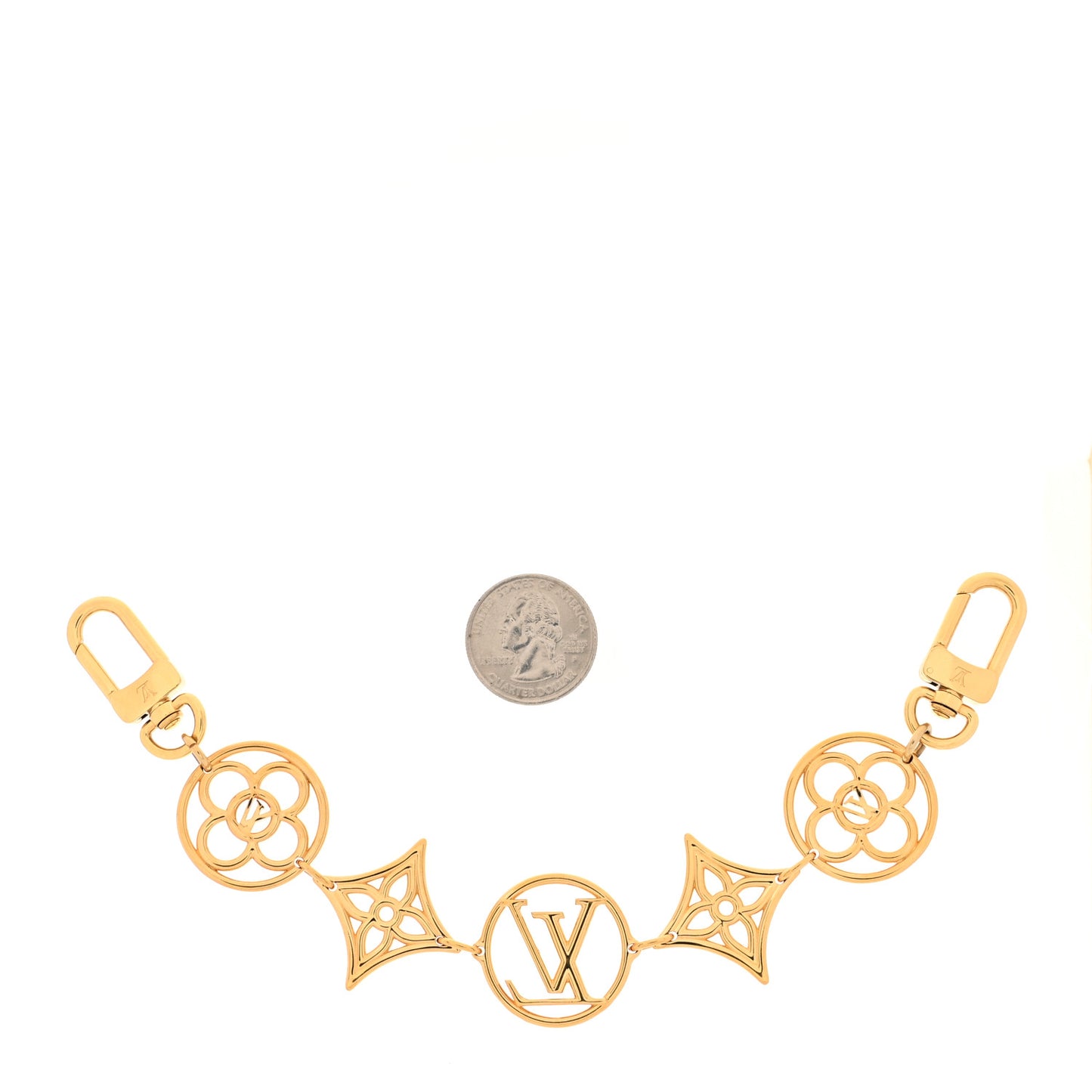 Metal Twiggy Chain Bag Charm Gold