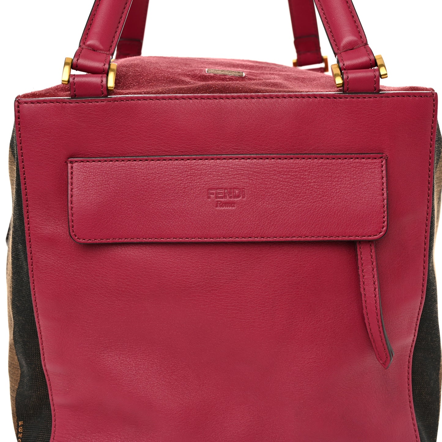 Pequin Vitello Magnetic Top Satchel Tobacco Amarena