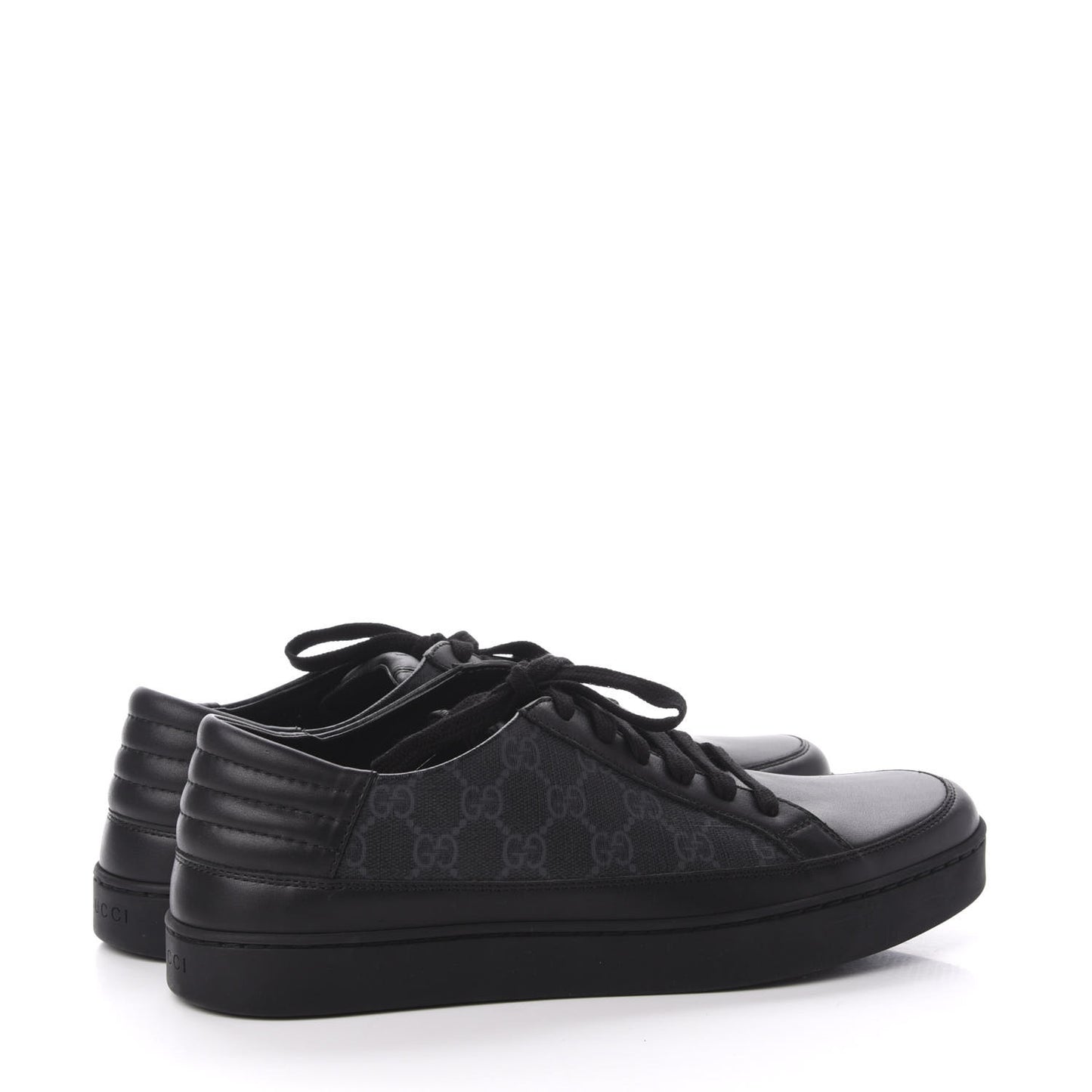 GG Supreme Monogram Mens Low Top Sneakers 9.5 Black