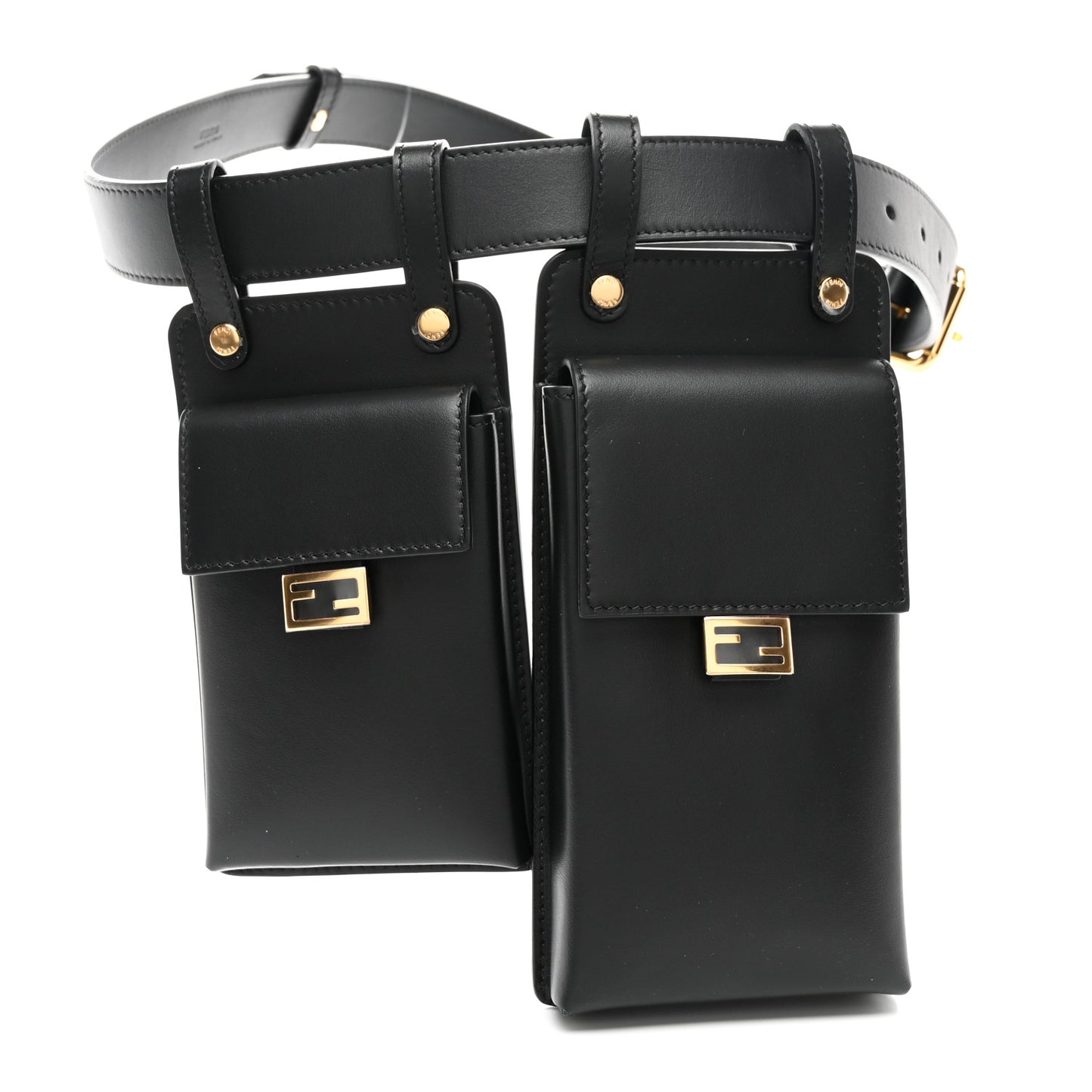 Calfskin Multi Pocket Belt Black