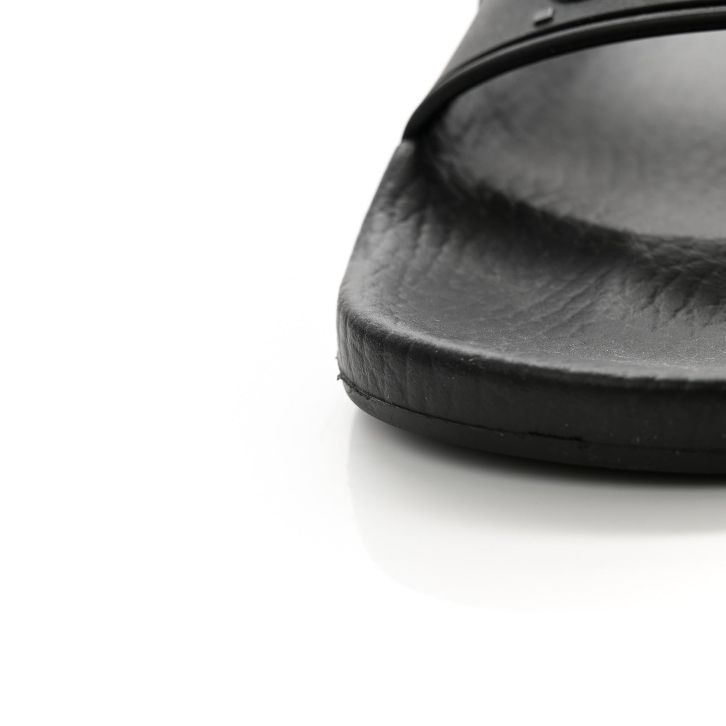 Rubber GG Monogram Perforated Womens Slide Sandals 40 Black