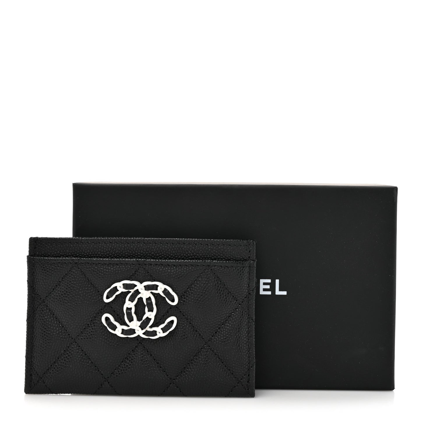 Caviar Quilted Chanel 19 Card Holder Black