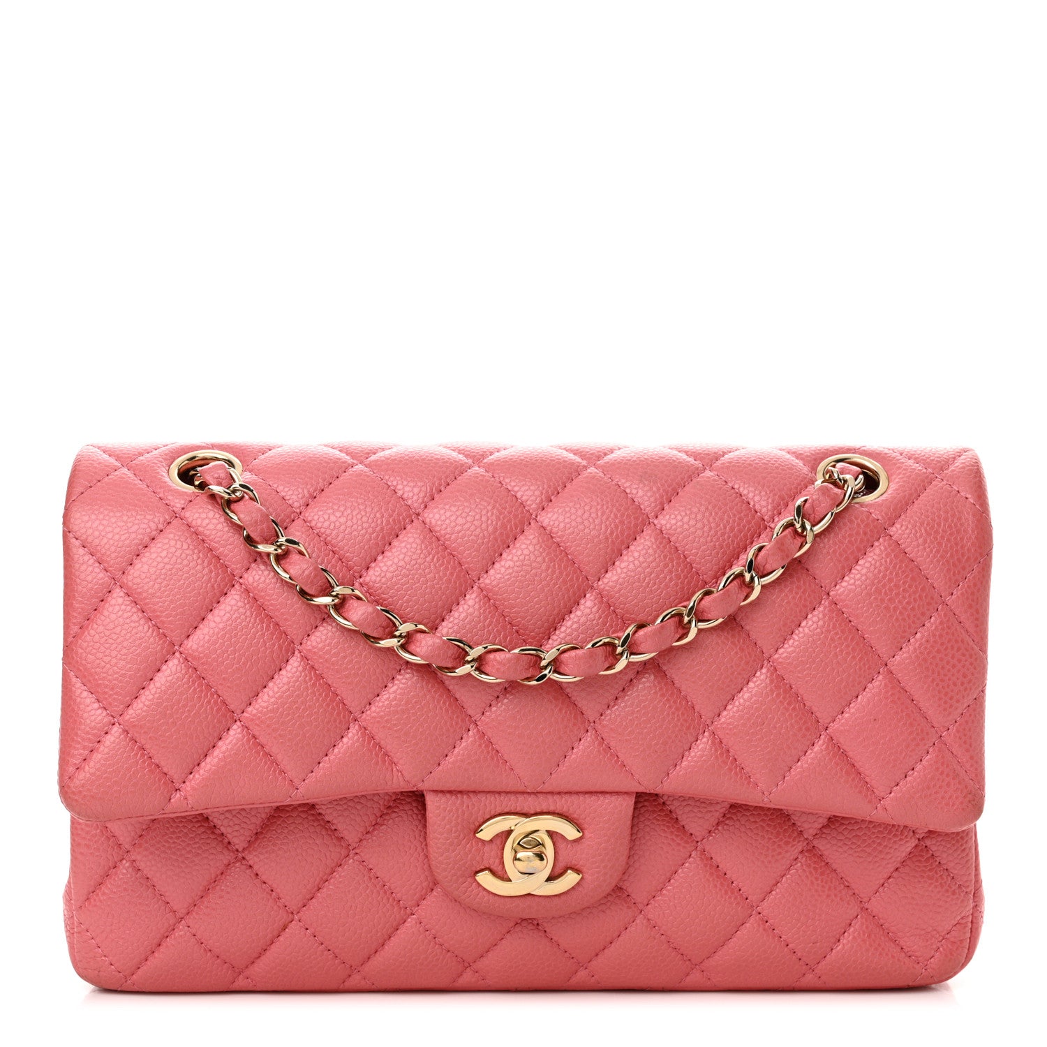 Chanel Iridescent Caviar Quilted Medium Double Flap Dark Pink 1 of 16