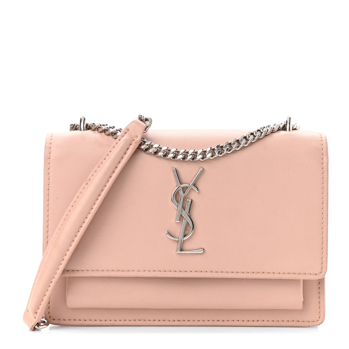 Calfskin Monogram Sunset Chain Wallet Light Pink