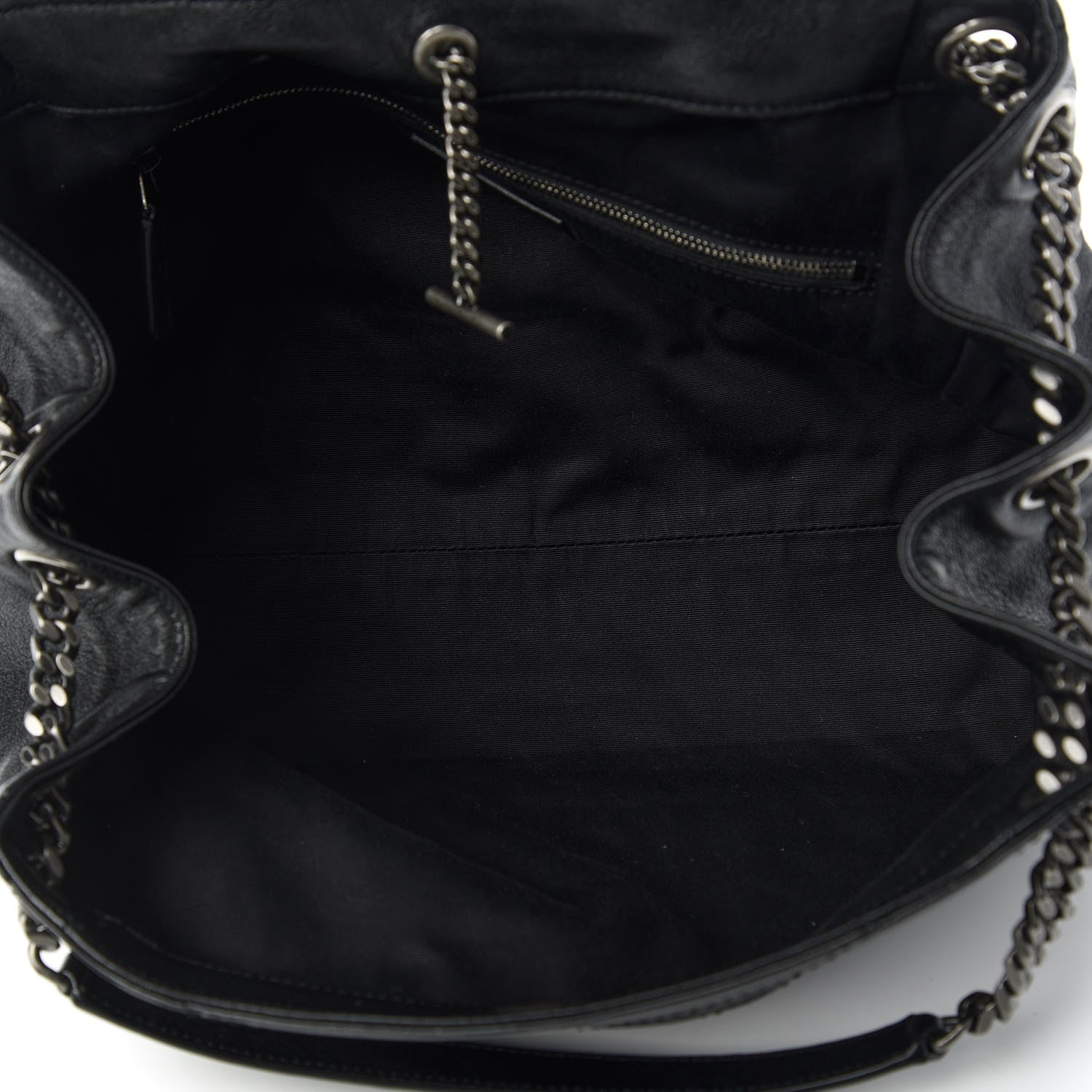 Saint Laurent Vintage Lambskin Chevron Monogram Medium Nolita Black 5 of 10