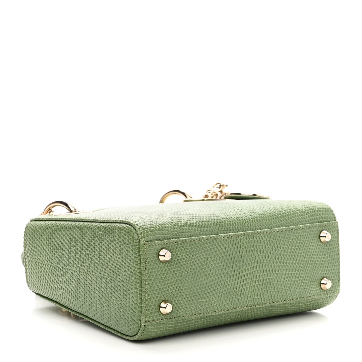 Lizard Mini Lady Dior Vert Saule