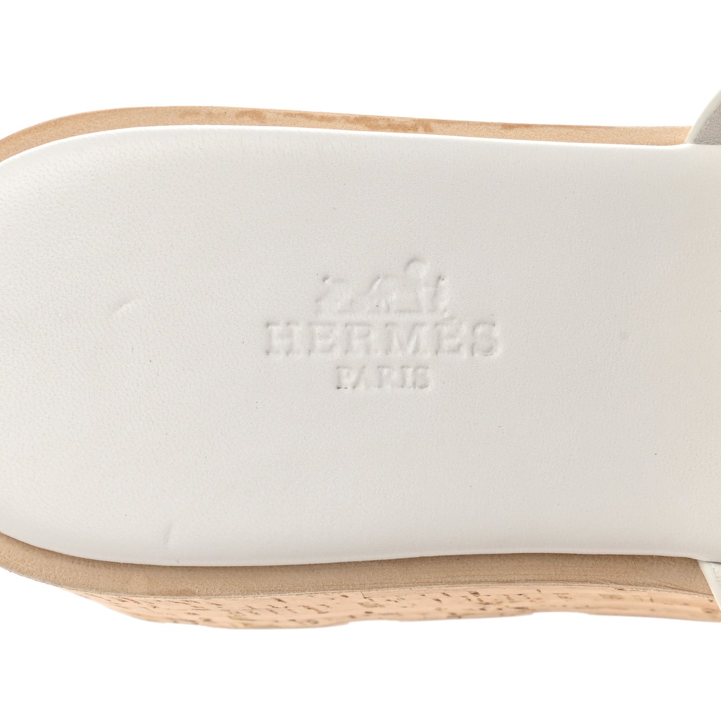 Calfskin Cork Eze 30 Sandals 37 White
