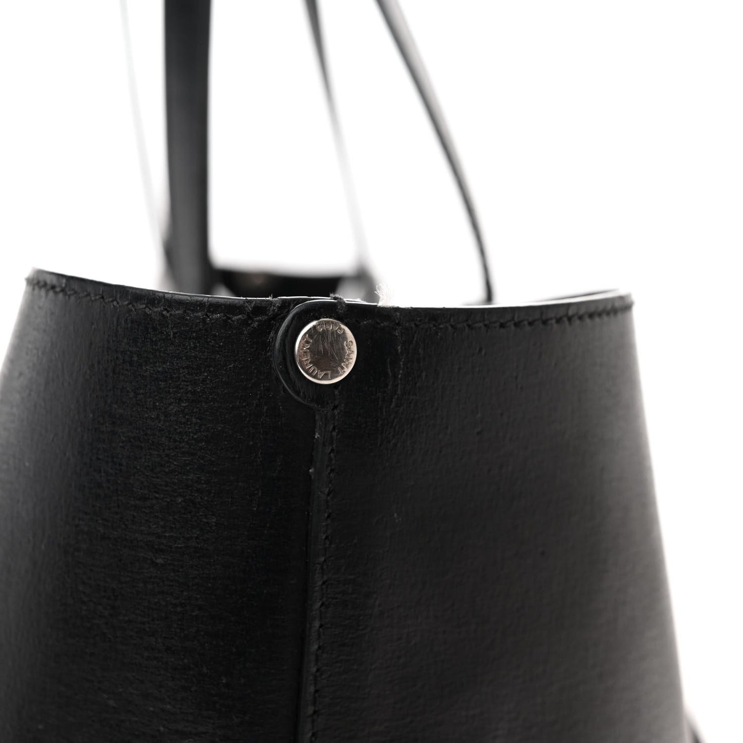 Vintage Calfskin Perforated East West Shopping Tote Black