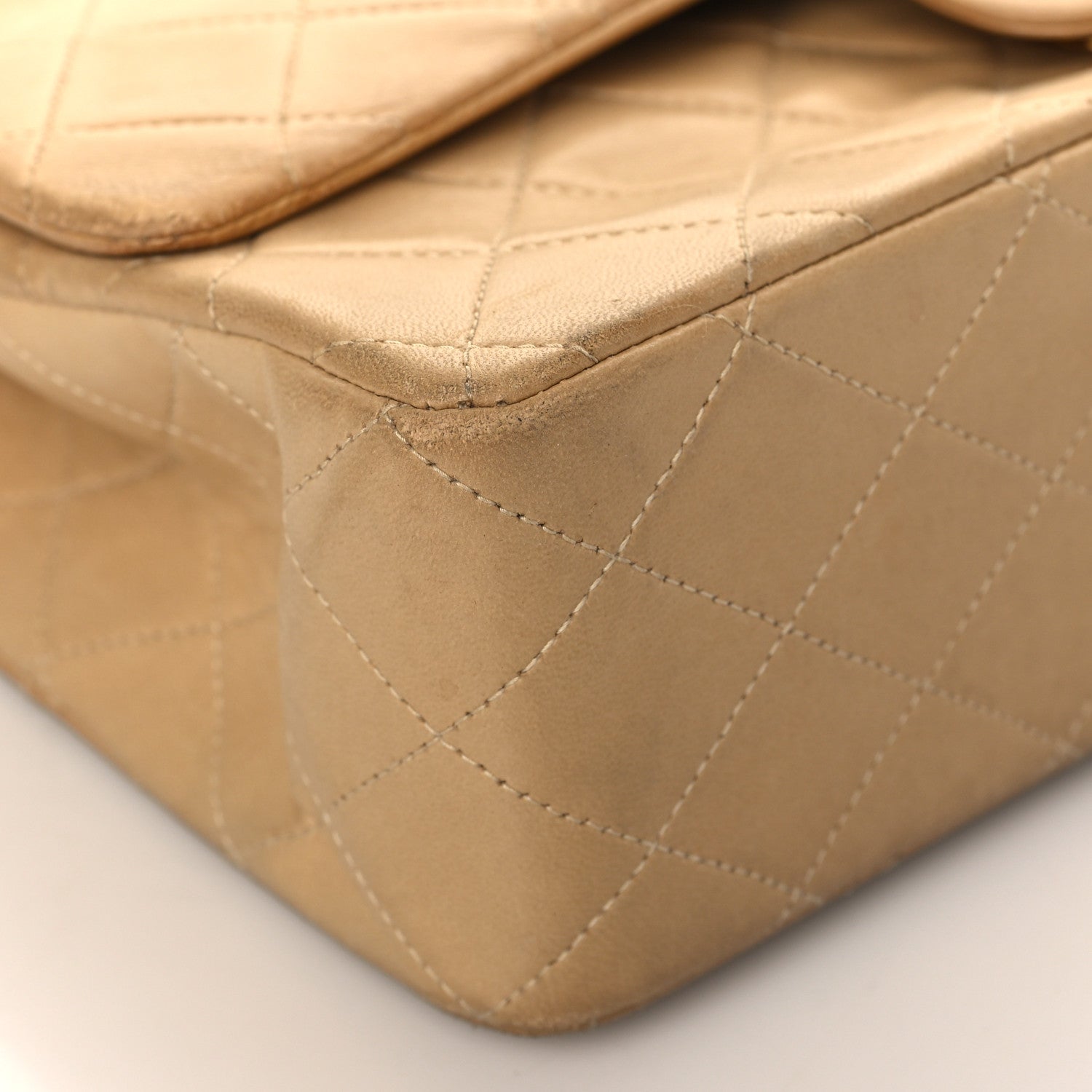 Chanel Lambskin Quilted Medium Double Flap Beige 7 of 15