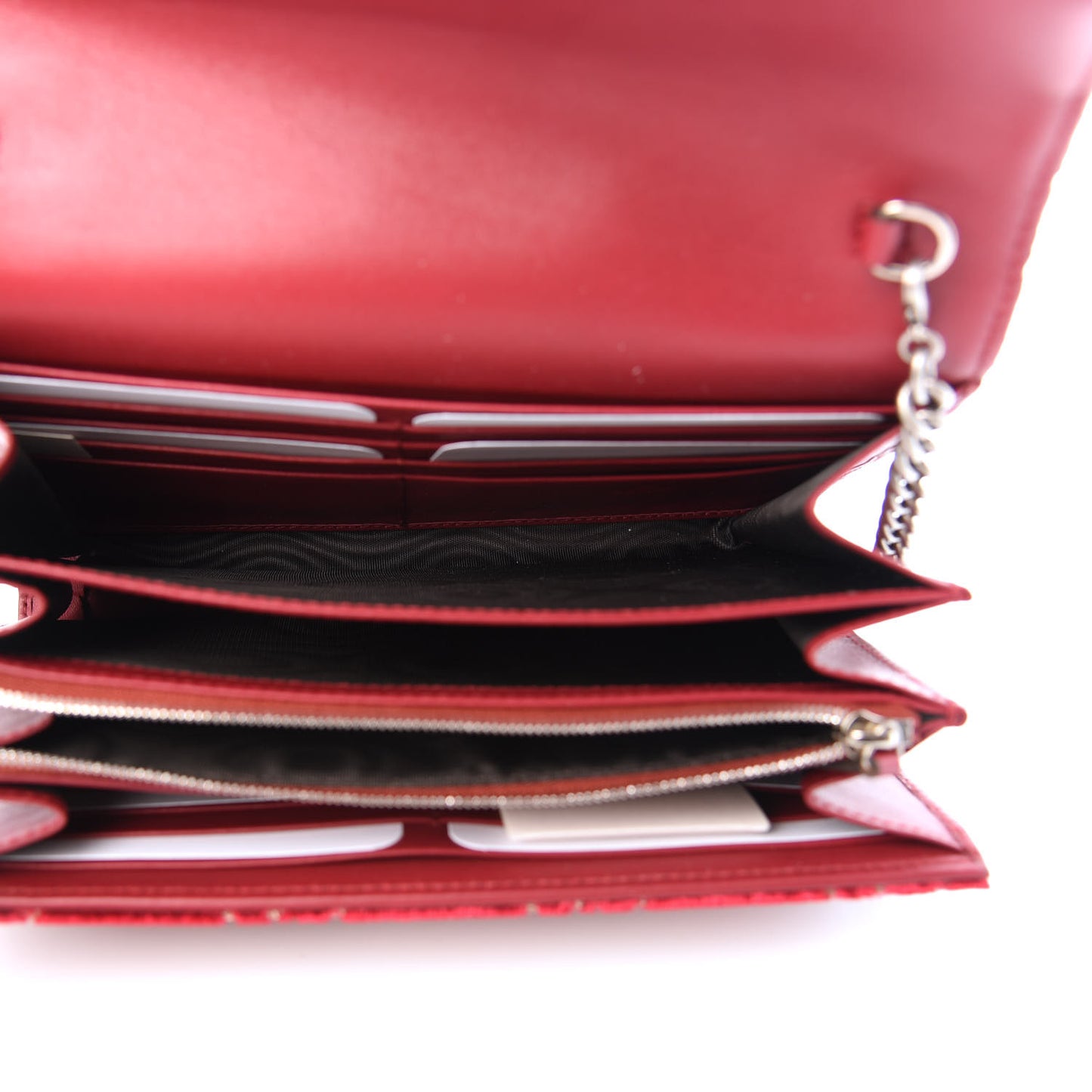Velvet GG Monogram Mini Dionysus Chain Wallet Red Cipria