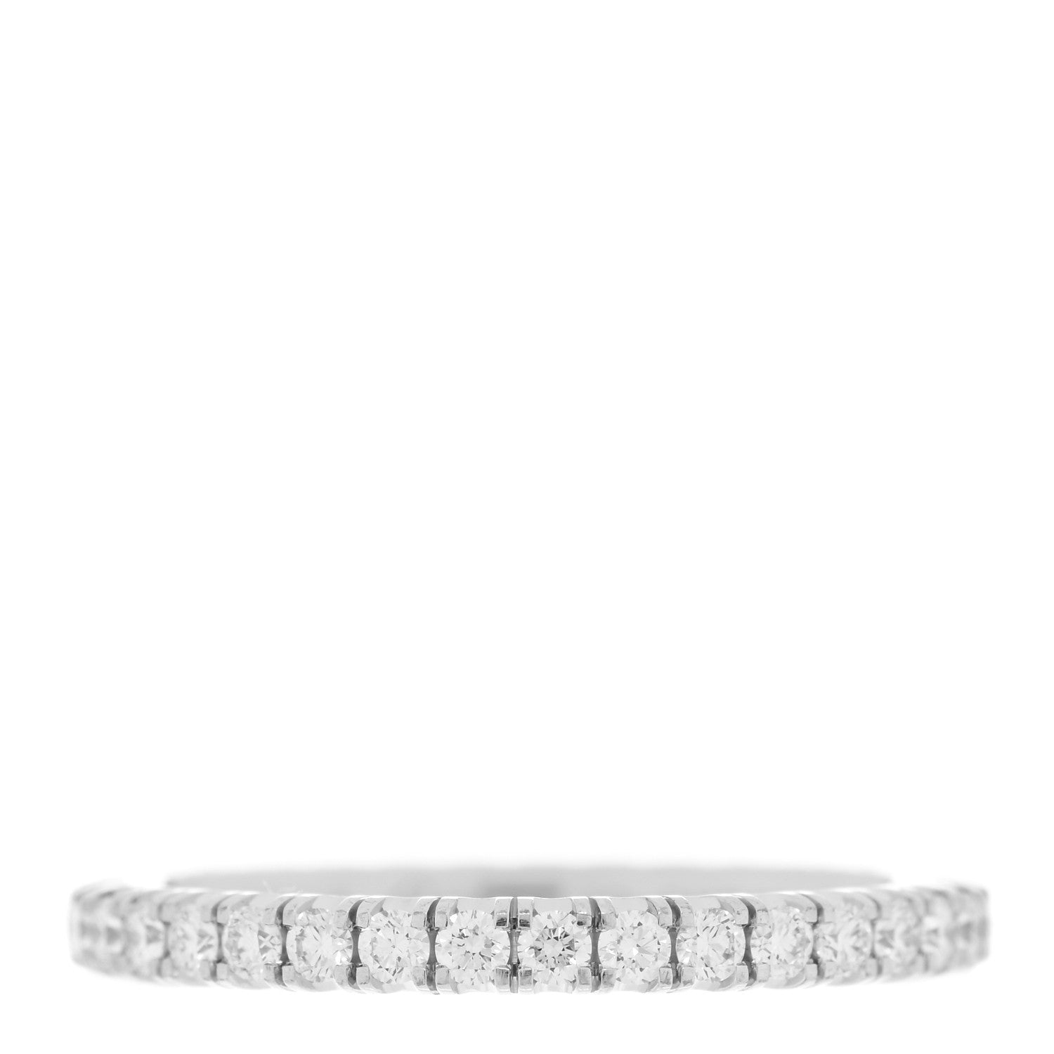 Cartier 18K White Gold Diamond 2mm Etincelle de Cartier Wedding Band Ring 49 4.75 1 of 5