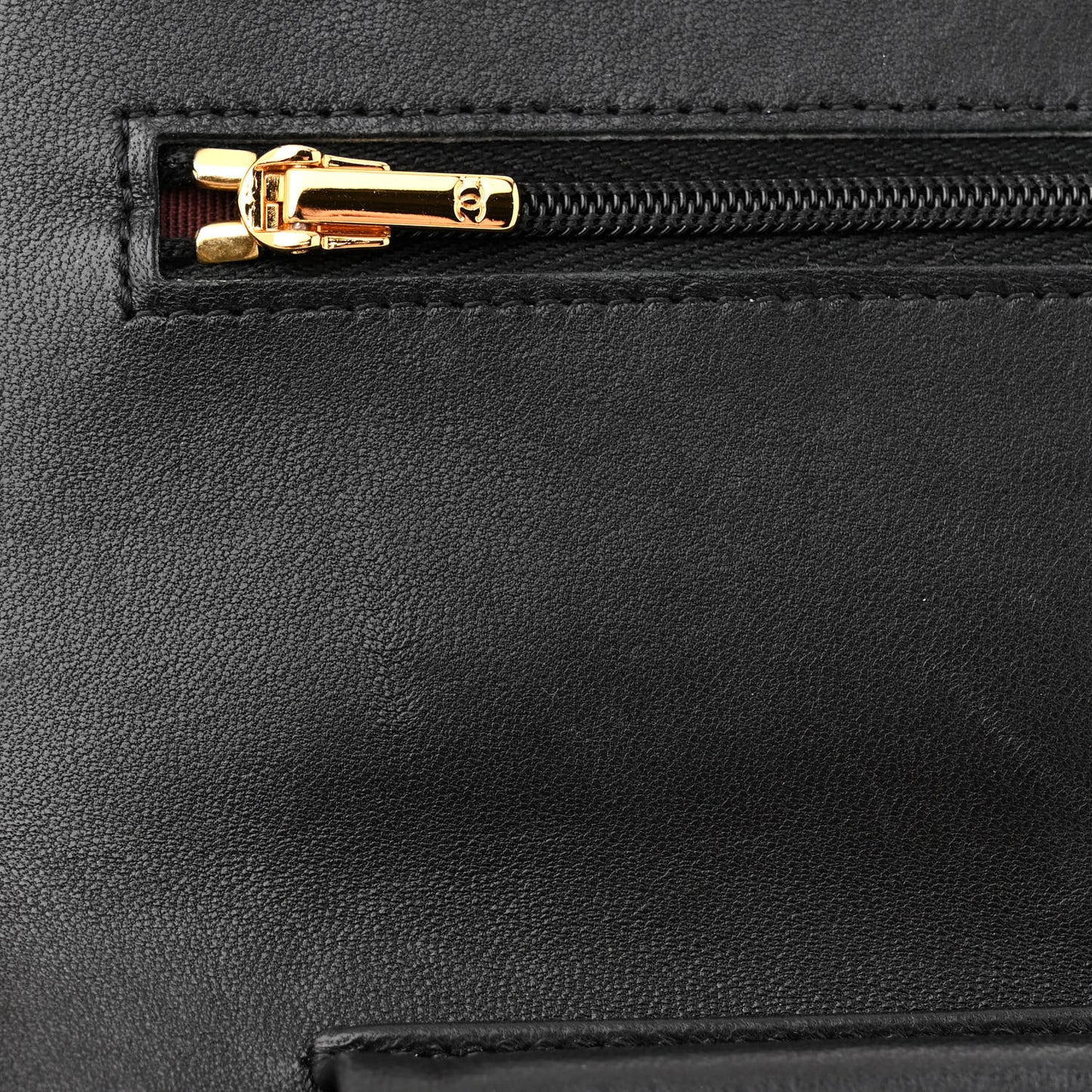 Lambskin Quilted Wallet On Chain WOC Black