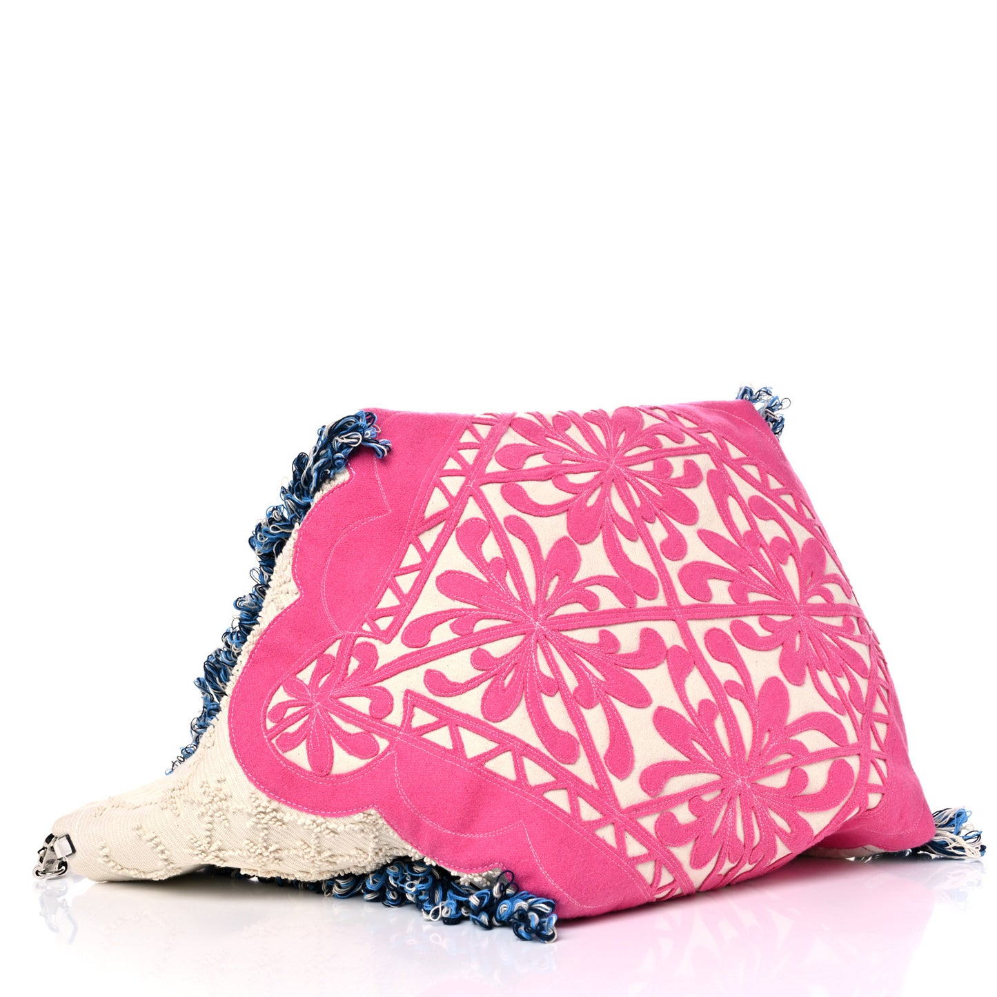 Cotton Embroidered Portugaba Tote Ivory Multi
