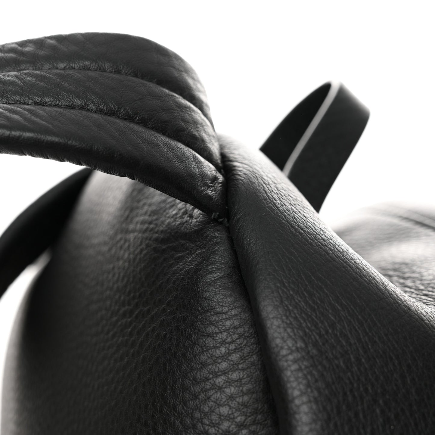 Calfskin Logo Small Everyday Backpack Black White
