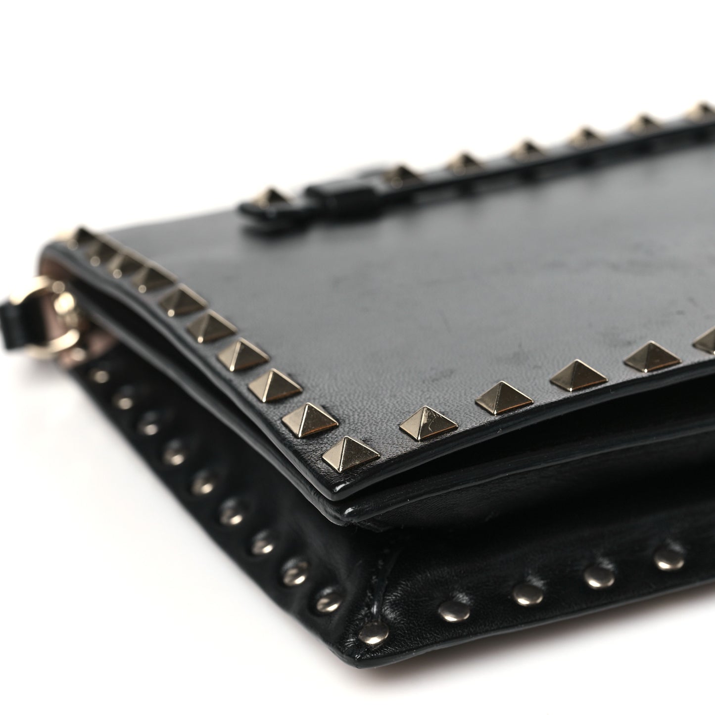 Nappa Rockstud Wristlet Clutch Black