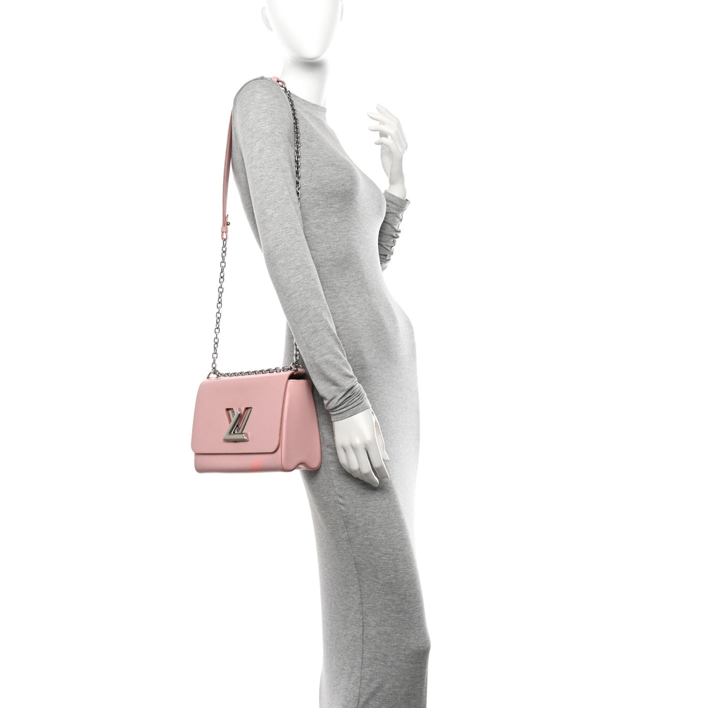Epi Twist Shoulder Bag MM Rose Ballerine