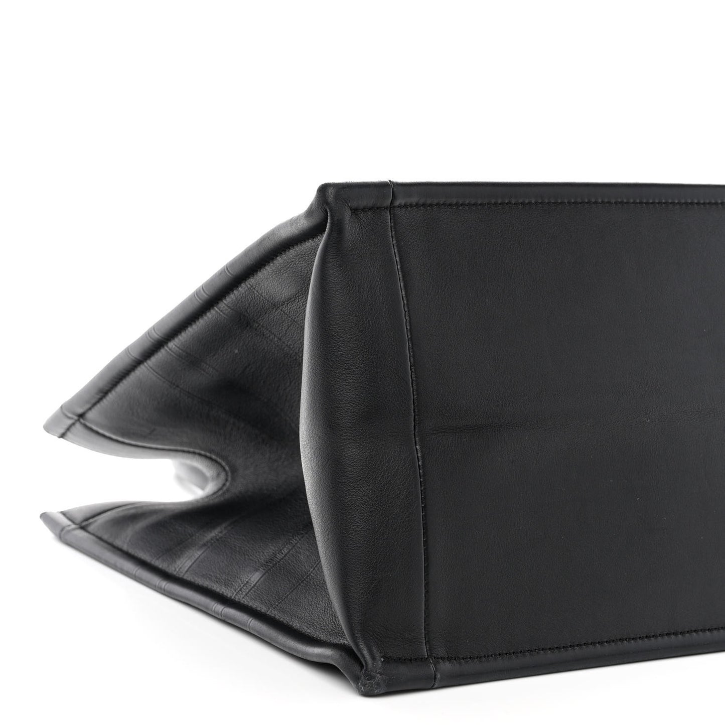 Calfskin Embossed Medium Book Tote Black