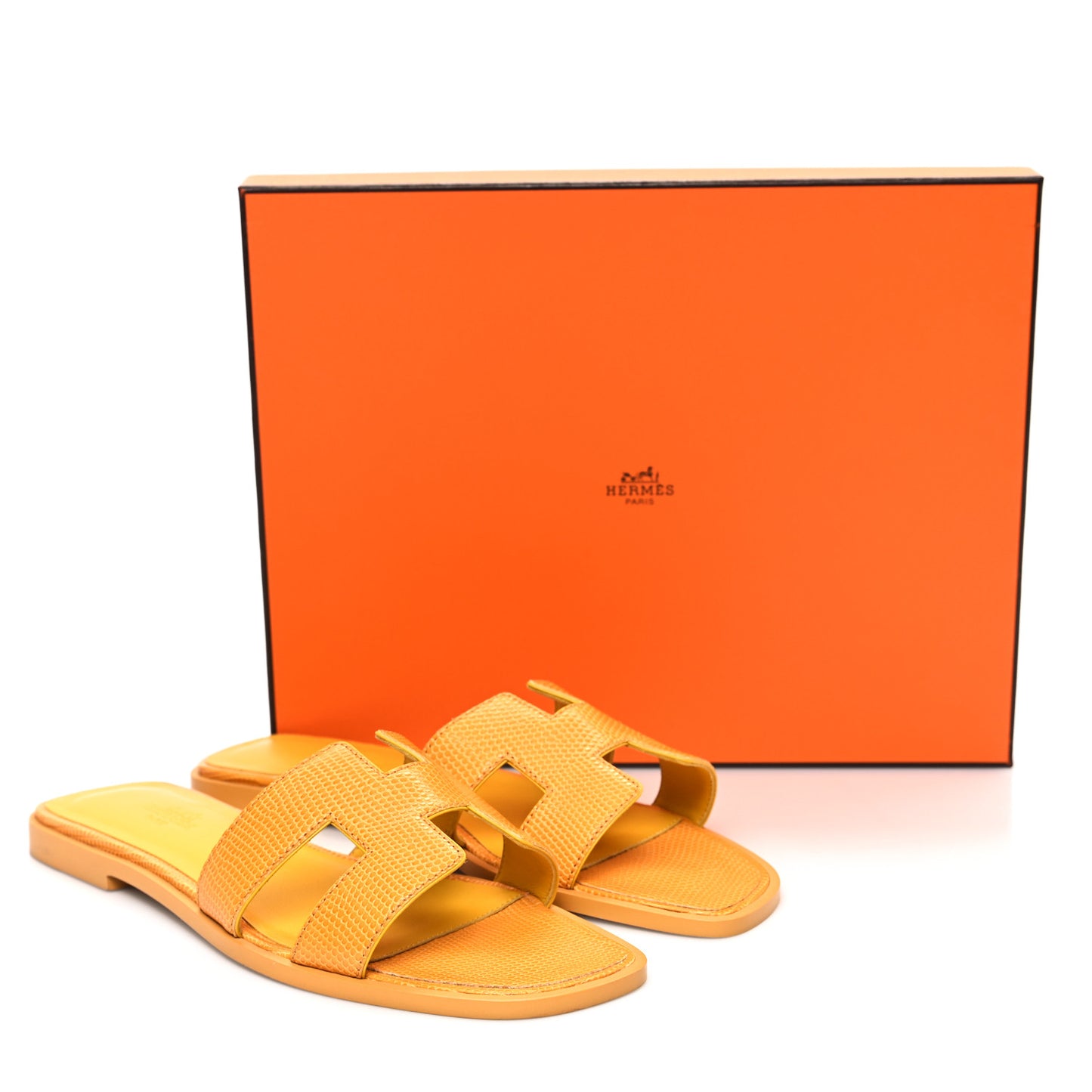 Lizard Oran Sandals 37.5 Jaune Bouton D'or