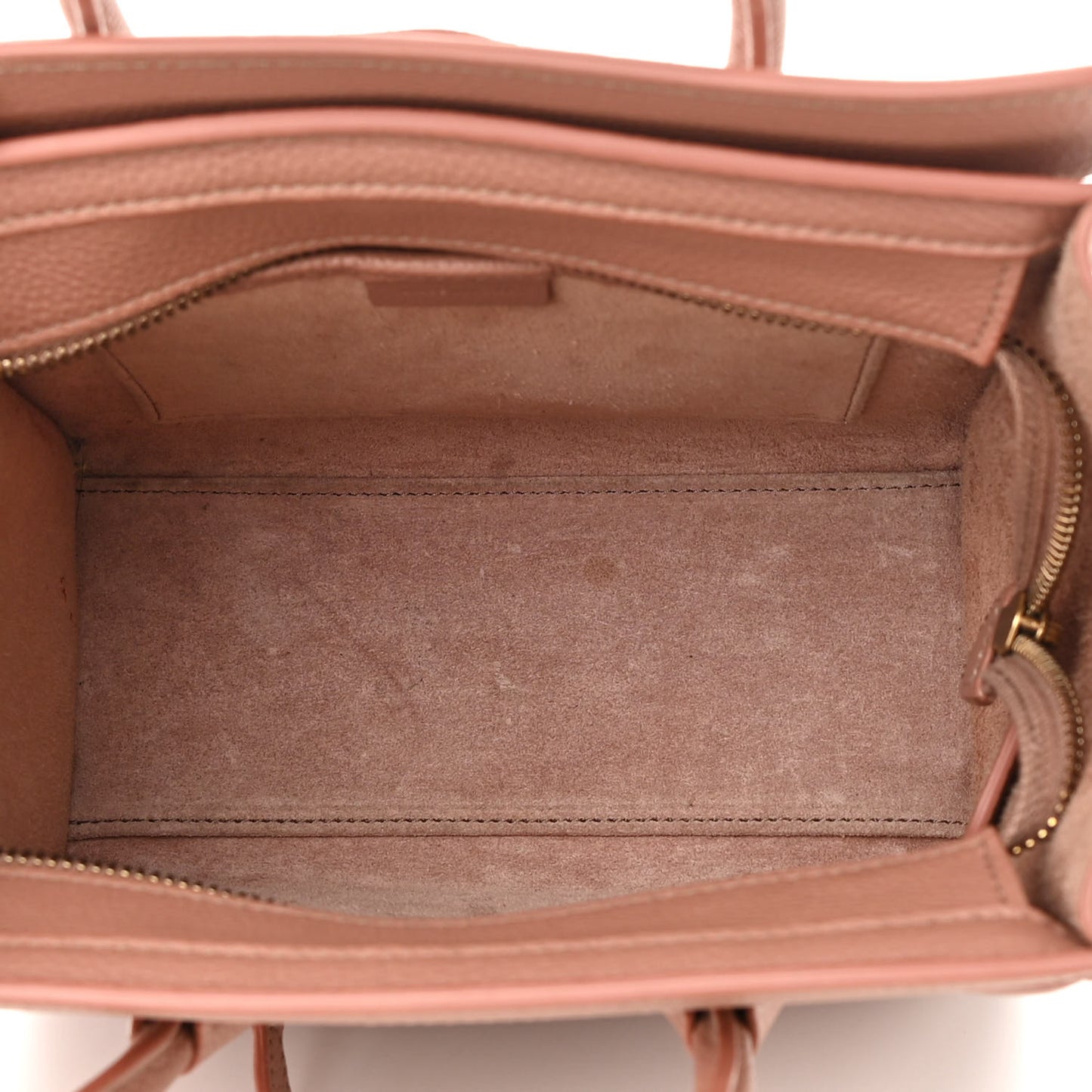 Drummed Calfskin Nano Luggage Antique Rose