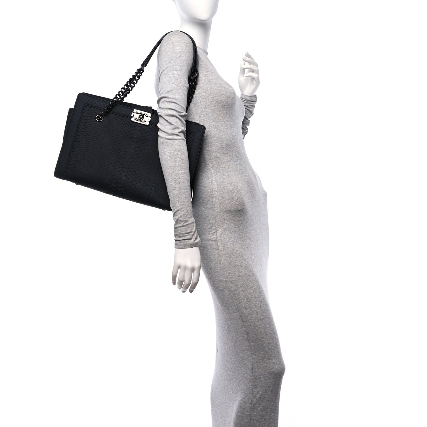 Snakeskin Boy Shopping Tote So Black