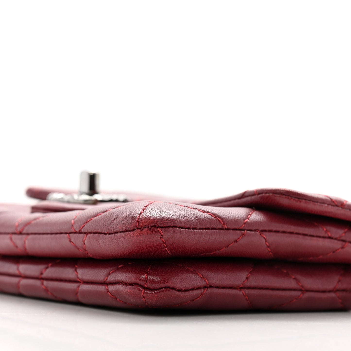Lambskin Quilted Mini Mineral Nights Flap Crossbody Bag Dark Red