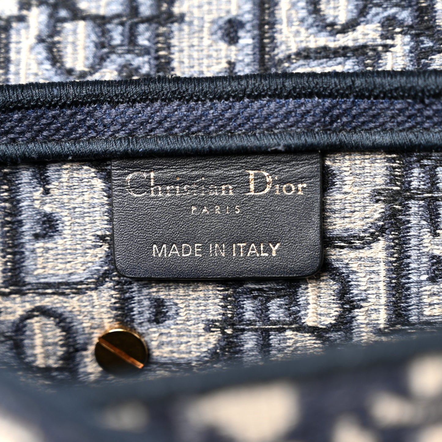 Oblique Embroidered Saddle Bag Blue