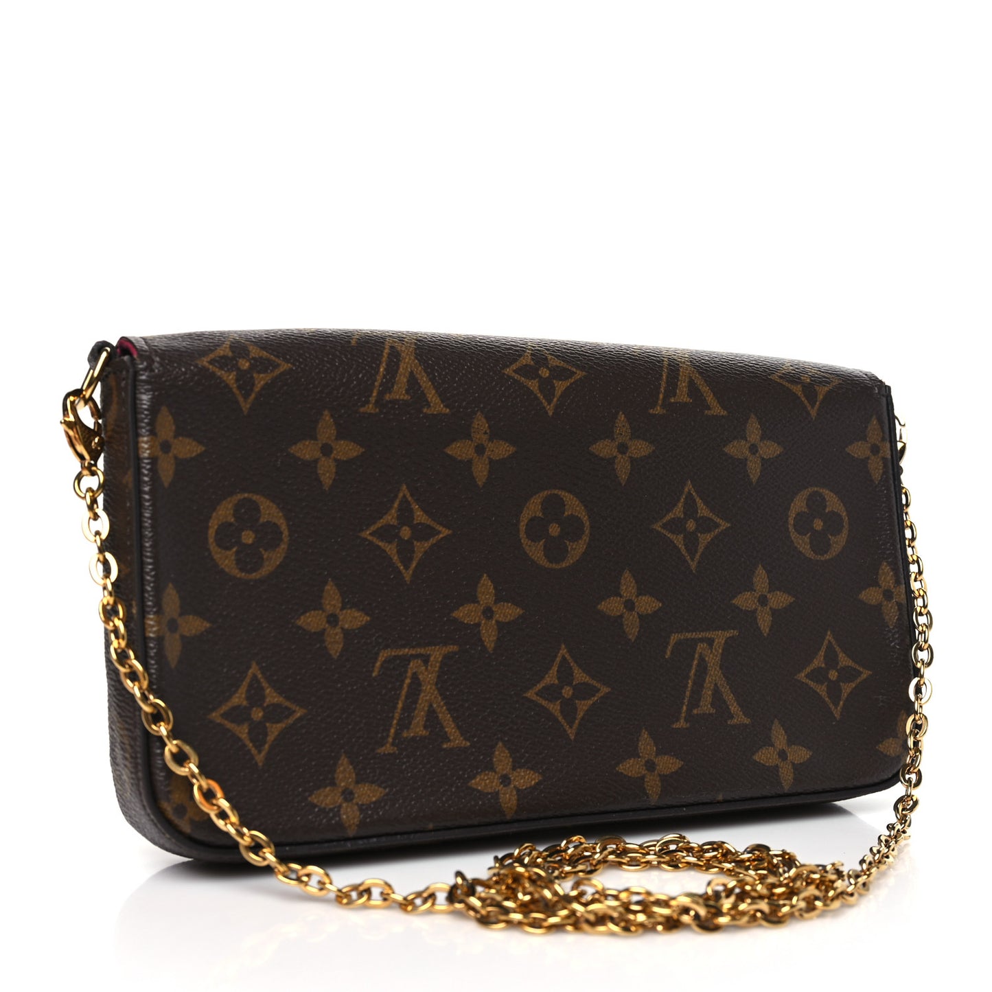 Monogram Pochette Felicie Chain Wallet Fuchsia