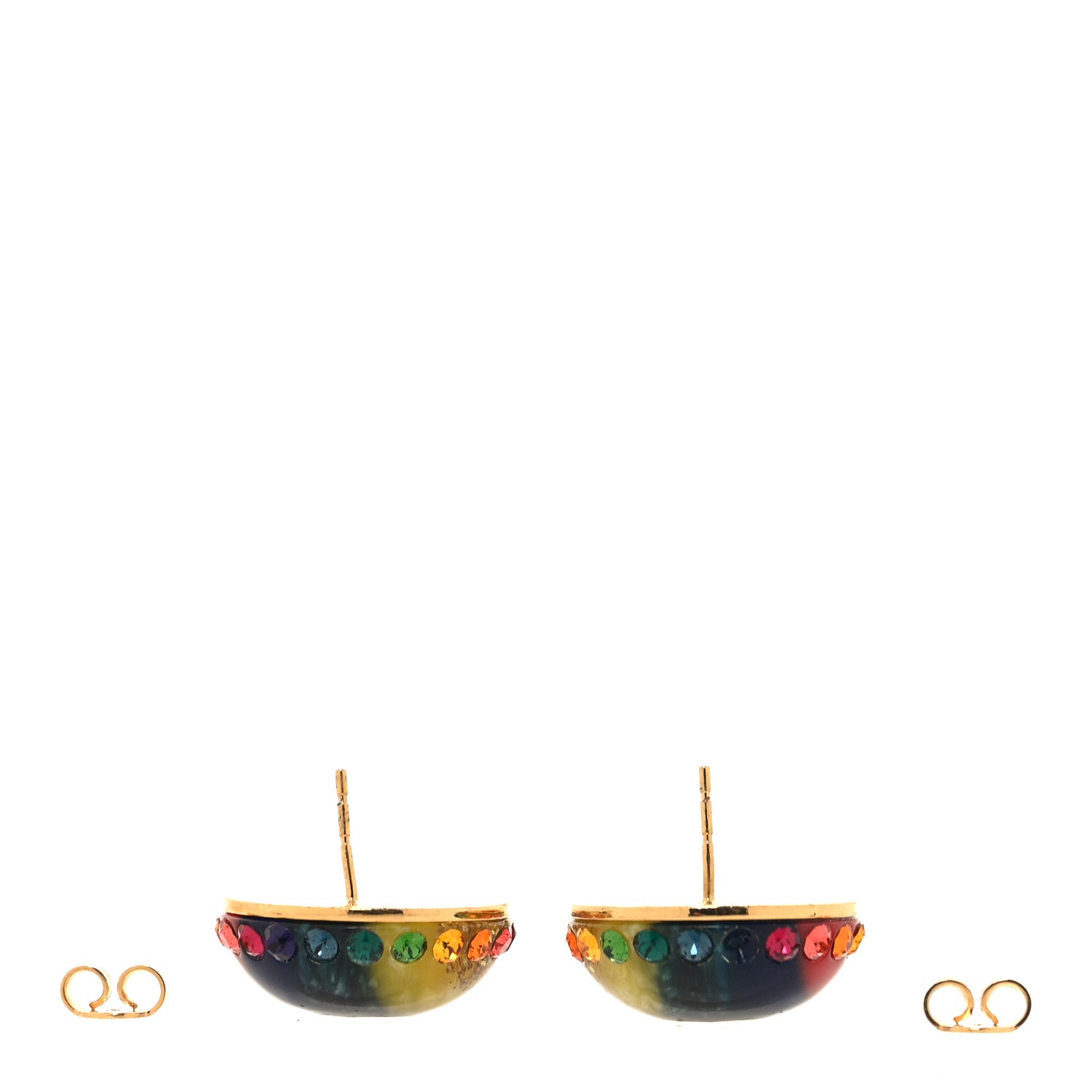 Gucci Resin Crystal Web Stud Earrings Multicolor 3 of 5
