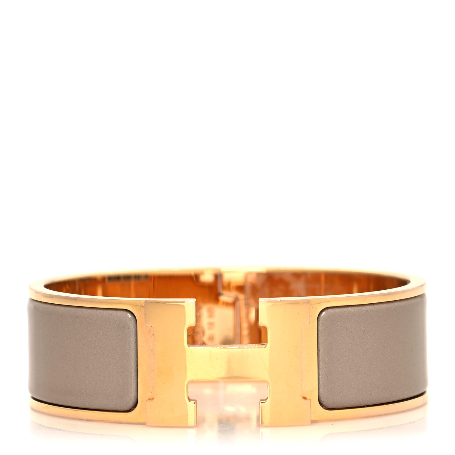 Hermes Enamel Wide Clic Clac H Bracelet GM Marron Glace 1 of 5