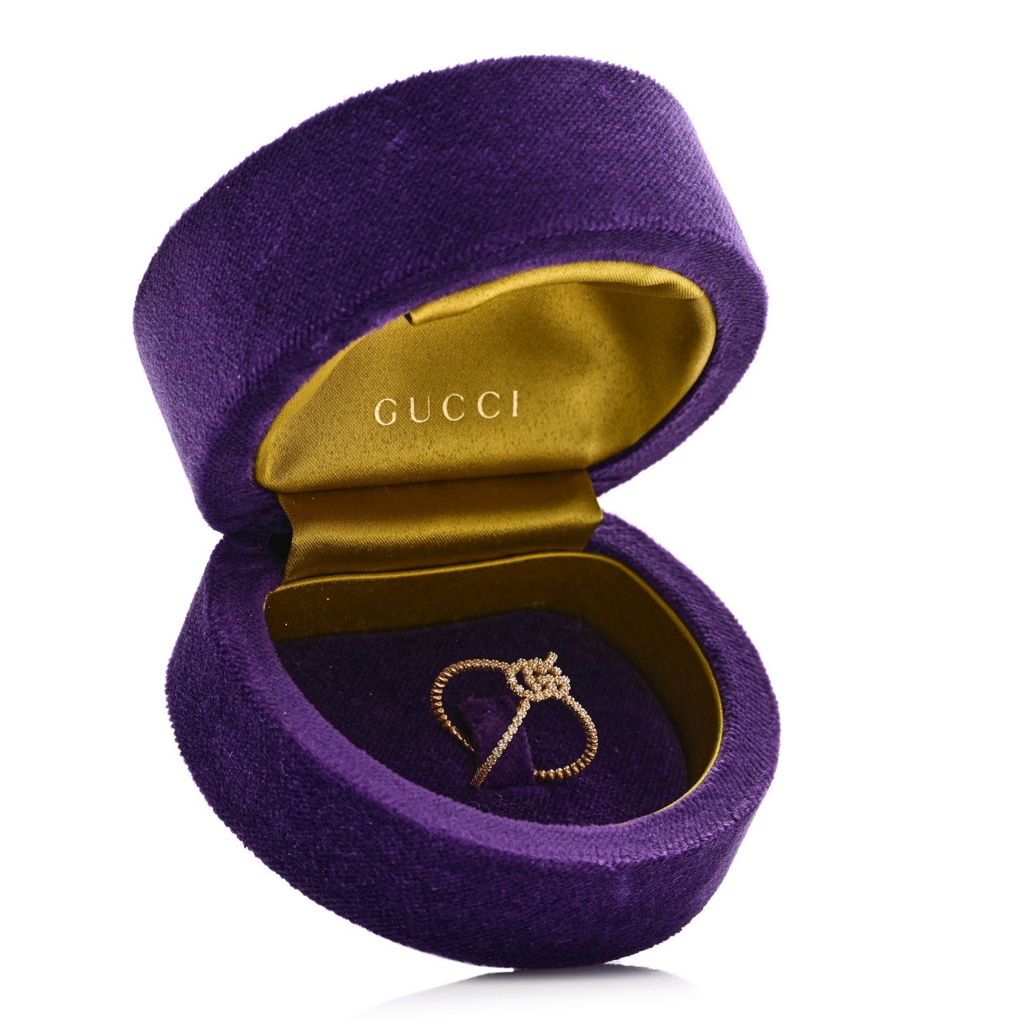 18K Yellow Gold Diamond GG Running X Ring 52 6