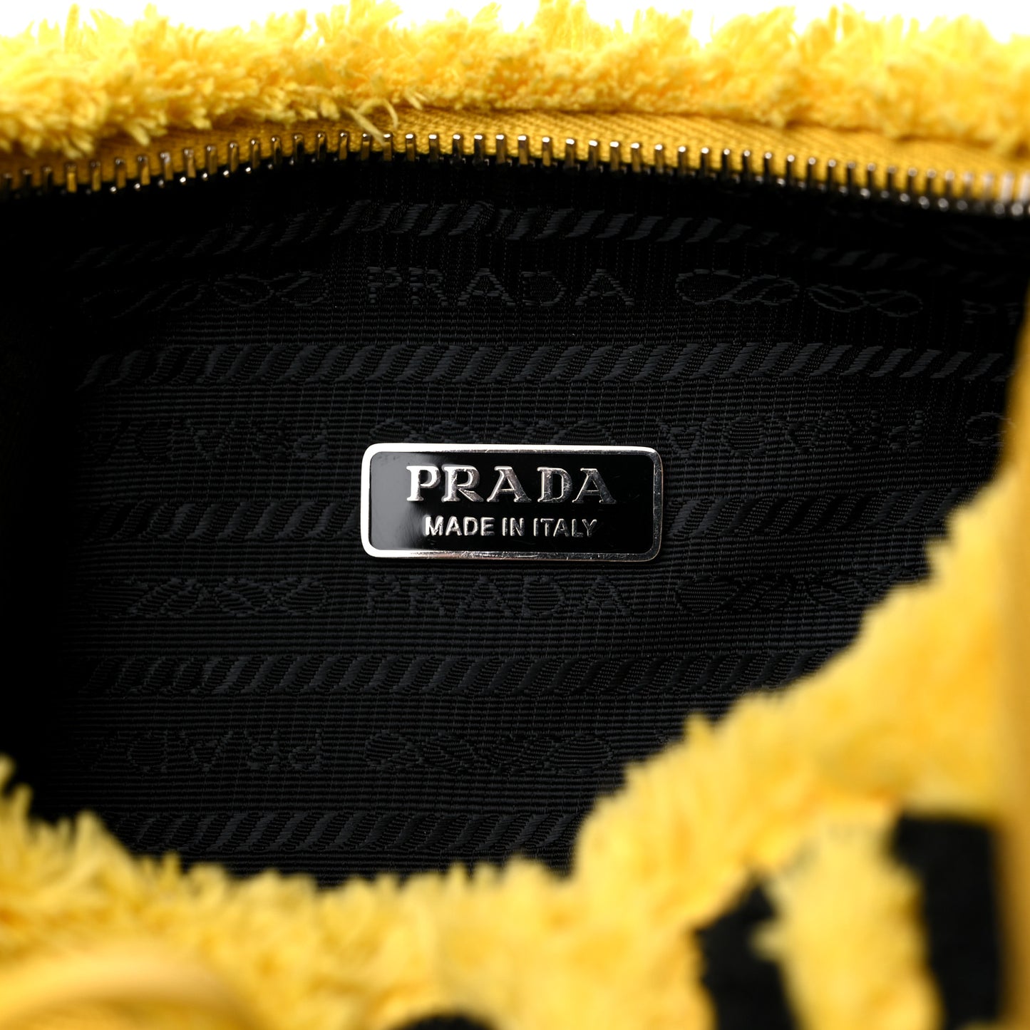 Terry Cloth Mini Re-Edition 2000 Bag Giallo Black
