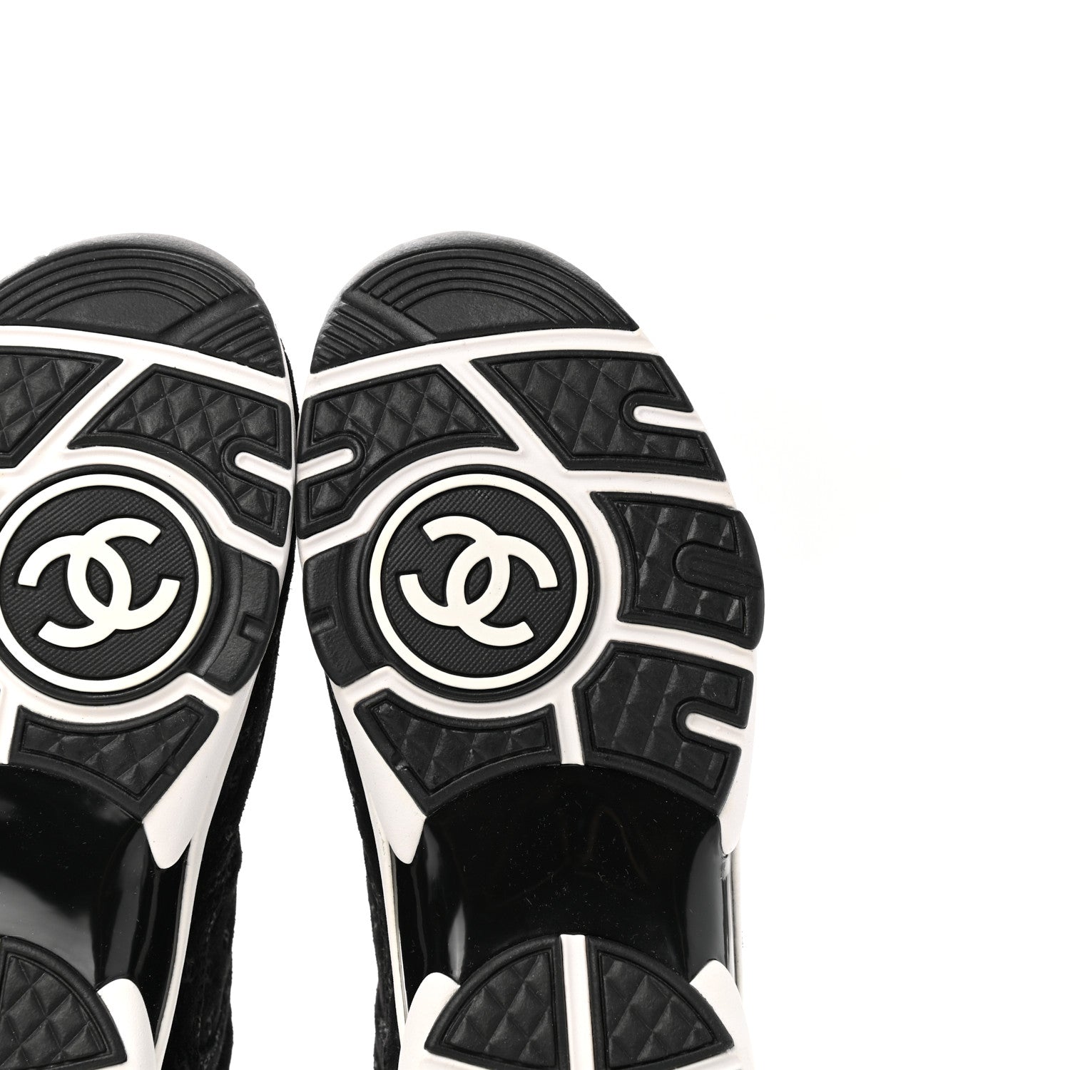 Chanel Suede Calfskin Printed CC Sneakers 36 Black 6 of 9
