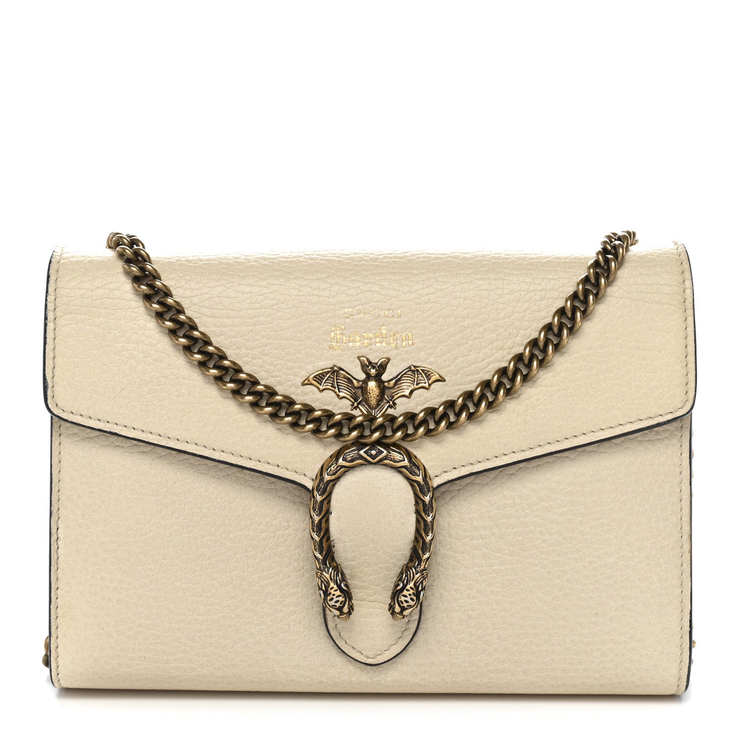 Gucci Calfskin Garden Dionysus Chain Wallet Off White 1853218