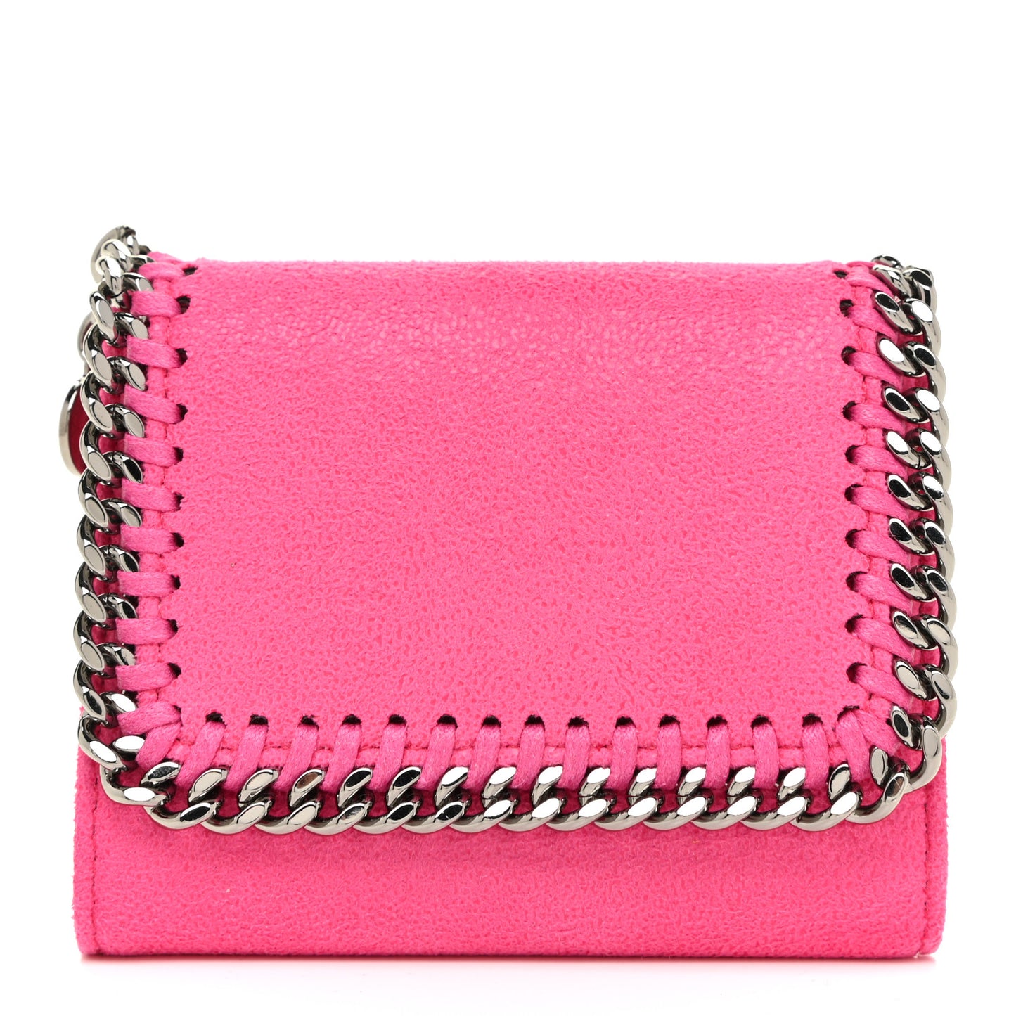 Shaggy Deer Small Falabella Flap Wallet Hot Pink