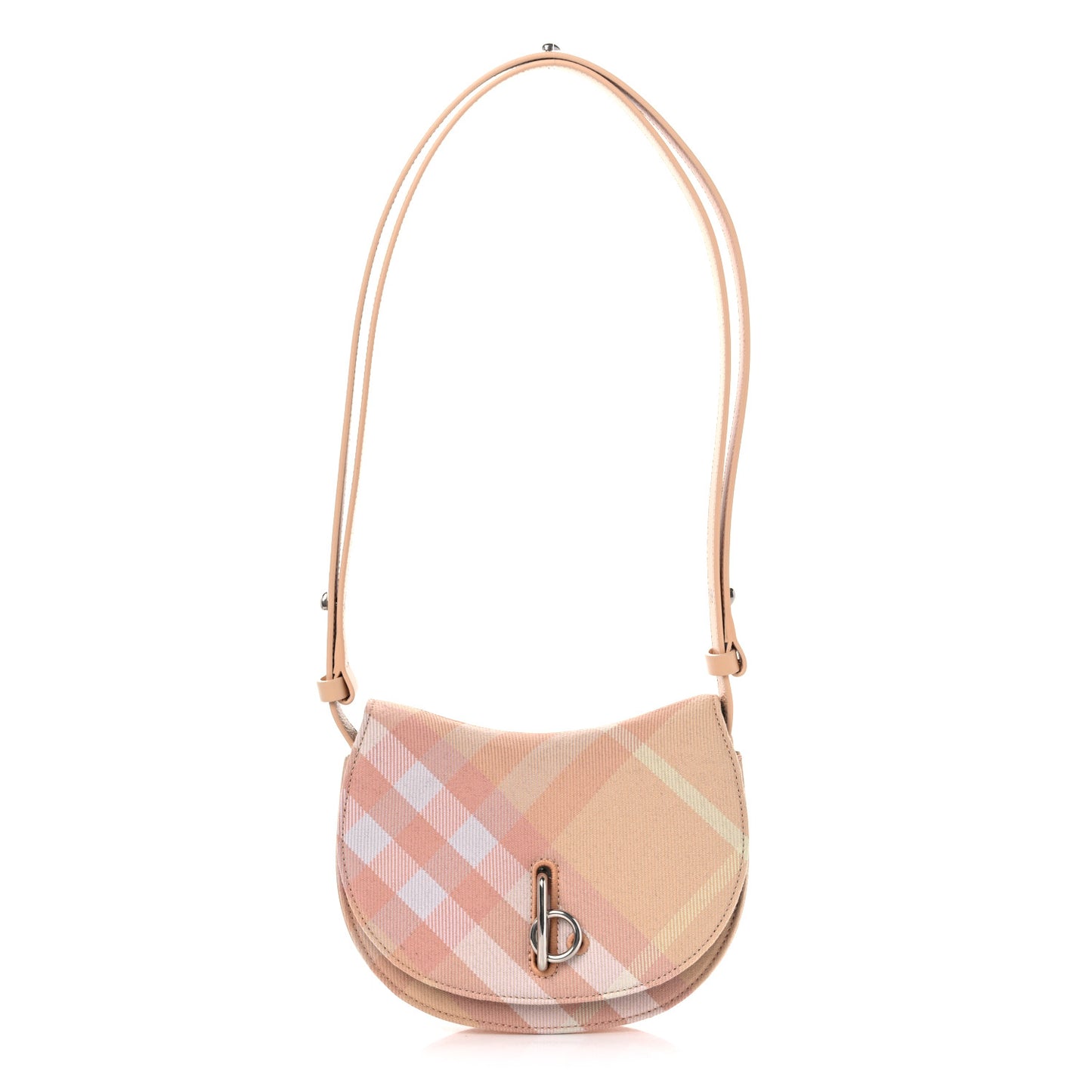 Jacquard Check Mini Rocking Horse Crossbody Peach