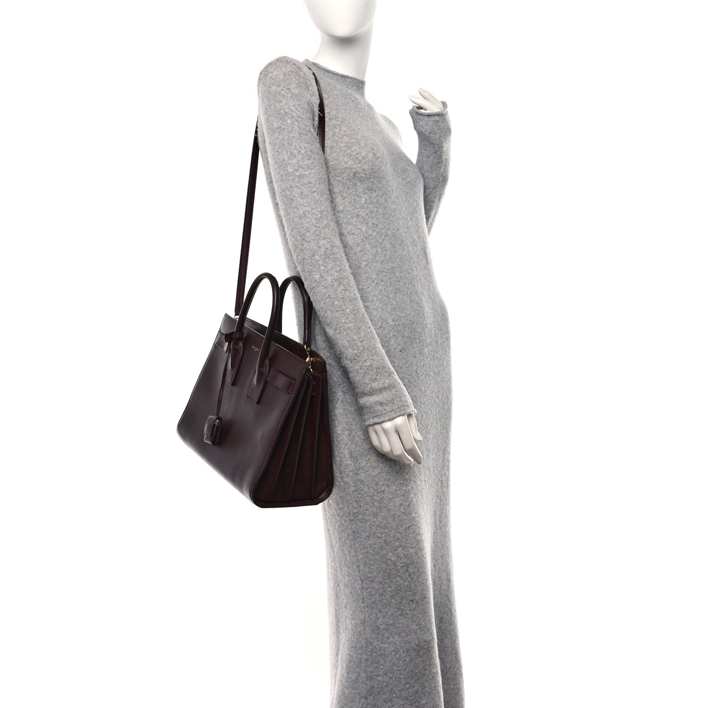 Grained Calfskin Small Classic Sac De Jour Bordeaux
