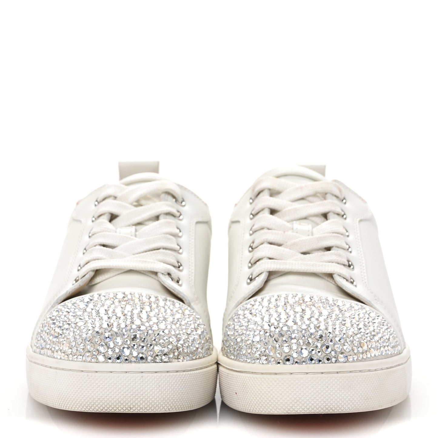 Calfskin Strass Junior Flat Sneakers 36.5 36.5 Version Latte
