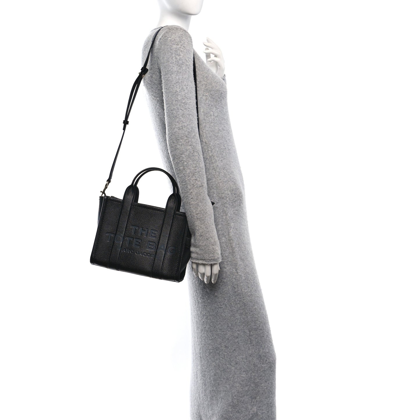 Grained Calfskin Small The Tote Bag Black