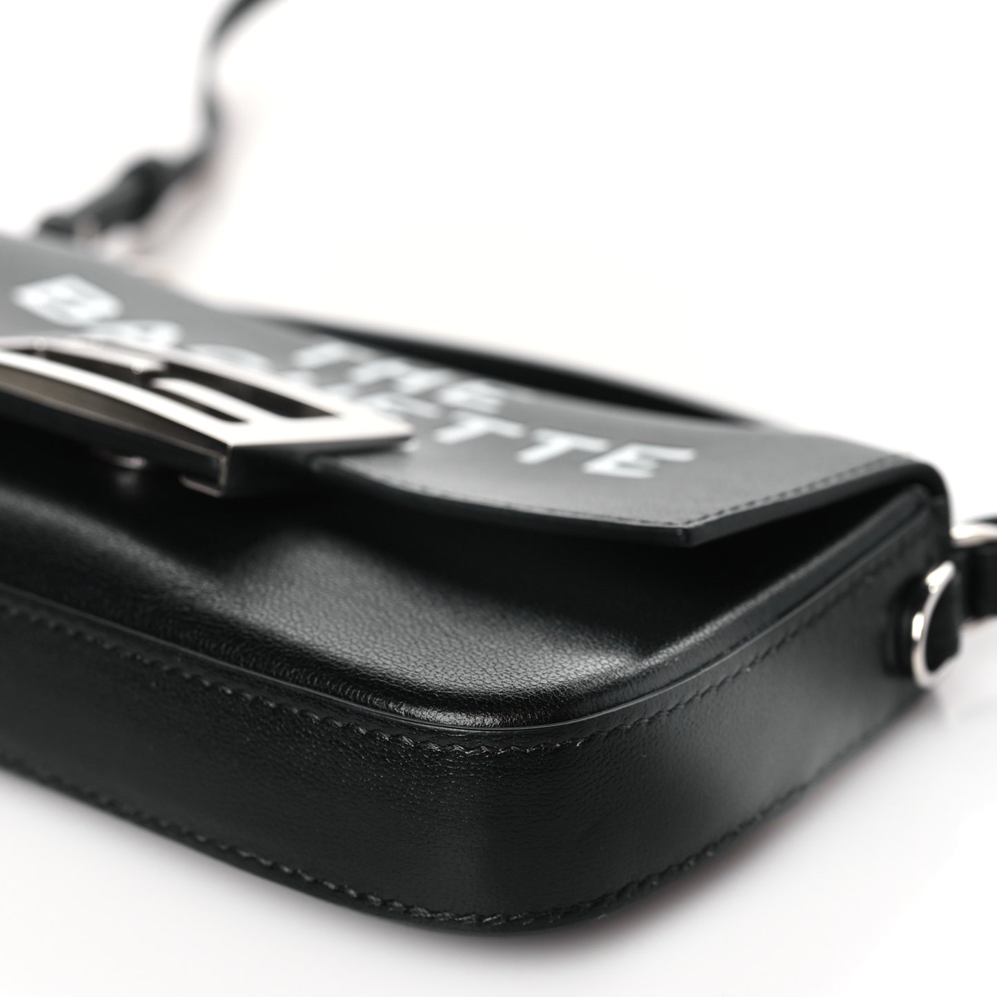 X MARC JACOBS Nappa Logo Phone Baguette Black