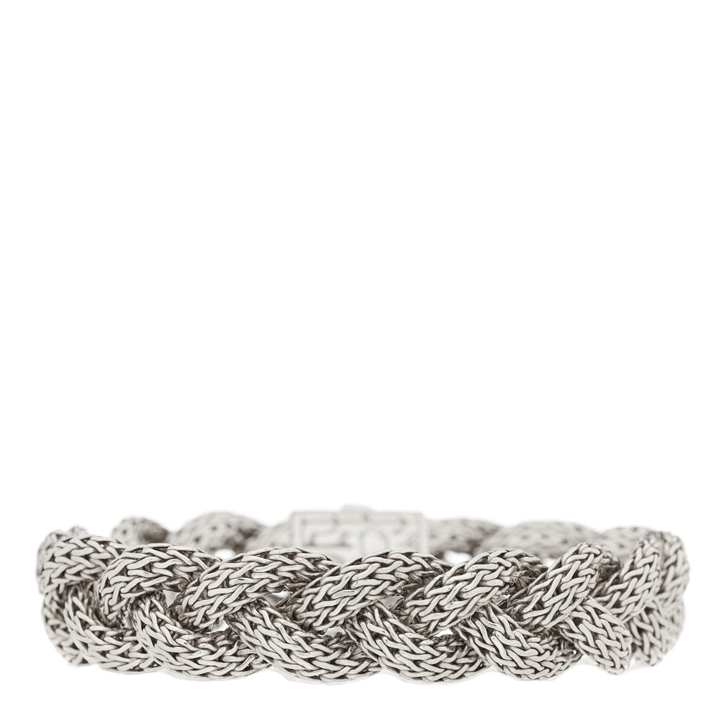 Sterling Silver 14mm Braided Classic Chain Bracelet