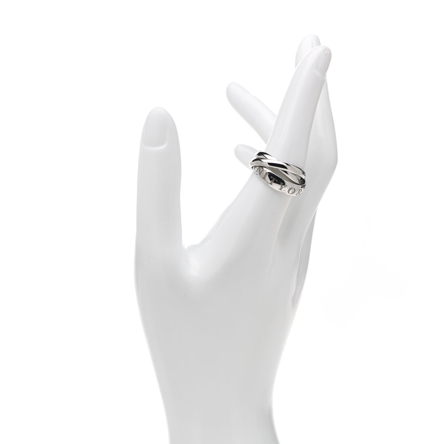18K White Gold Amour Trinity Ring 55 7.25