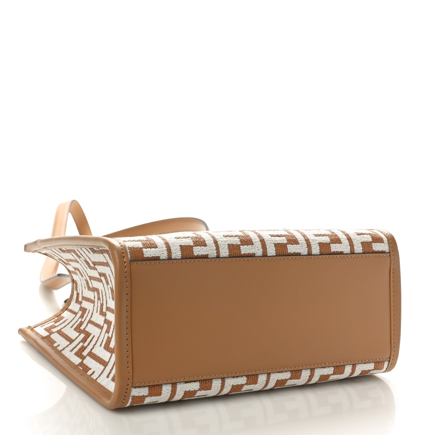 Fendi Raffia Chenille Vitello King Plexiglass Small Fendi Sunshine Shopper Tote Natural White 4 of 10